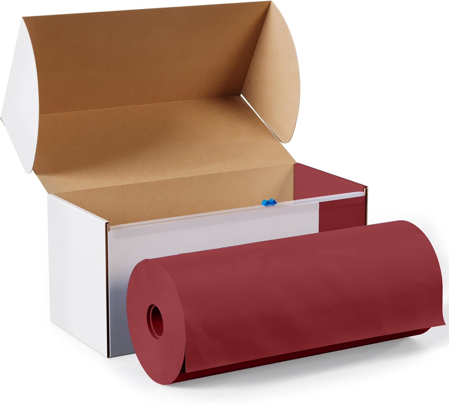 Exquisite Burgundy Plastic Tablecloth Roll 54x300 Cut To Size Box With Slide Cutter