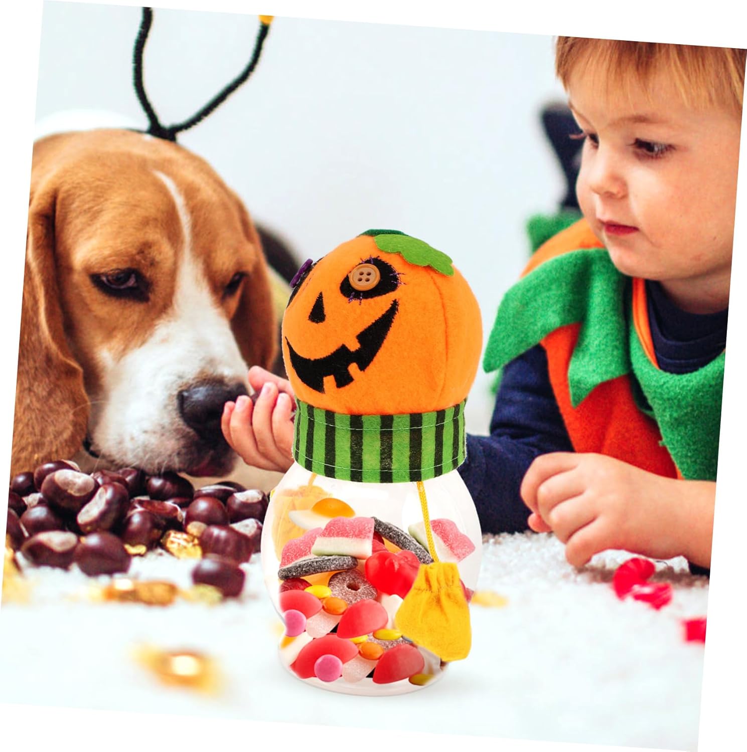 Halloween Candy Jar Creative Pumpkin Design Candy Server for Party Favors and Treats