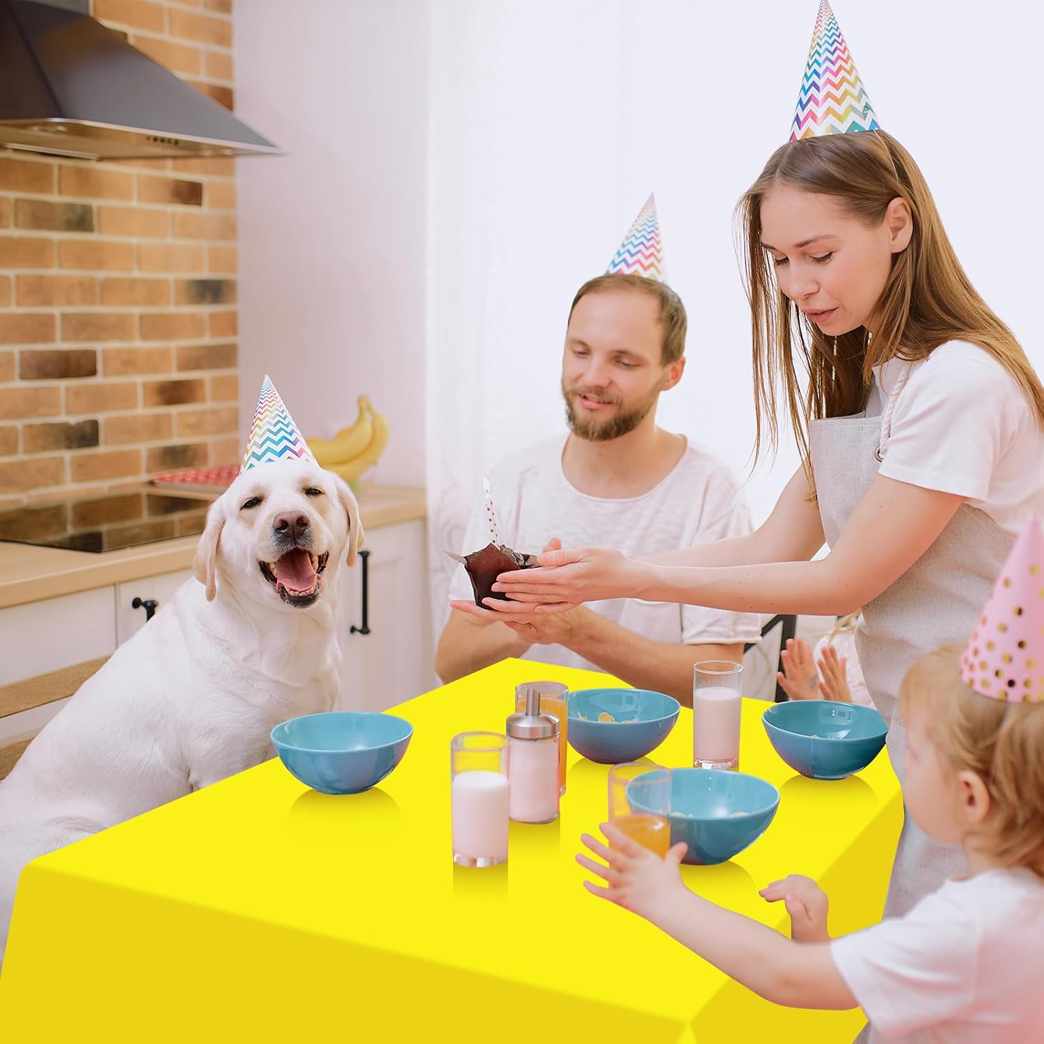 4 Pack Paw Print Plastic Tablecloths for Dog Birthday Party