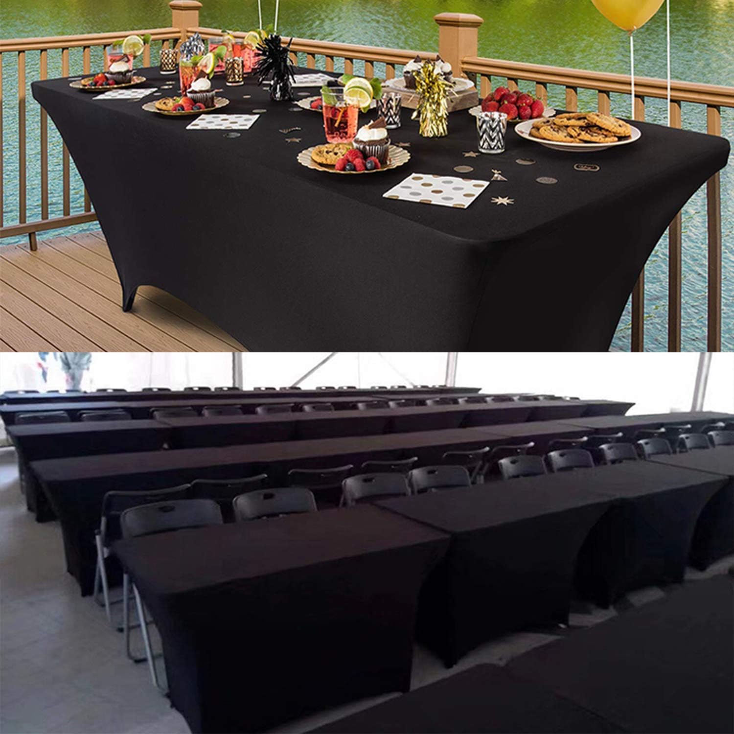 RELIANCER 2 Pack 4FT Rectangular Spandex Table Cover