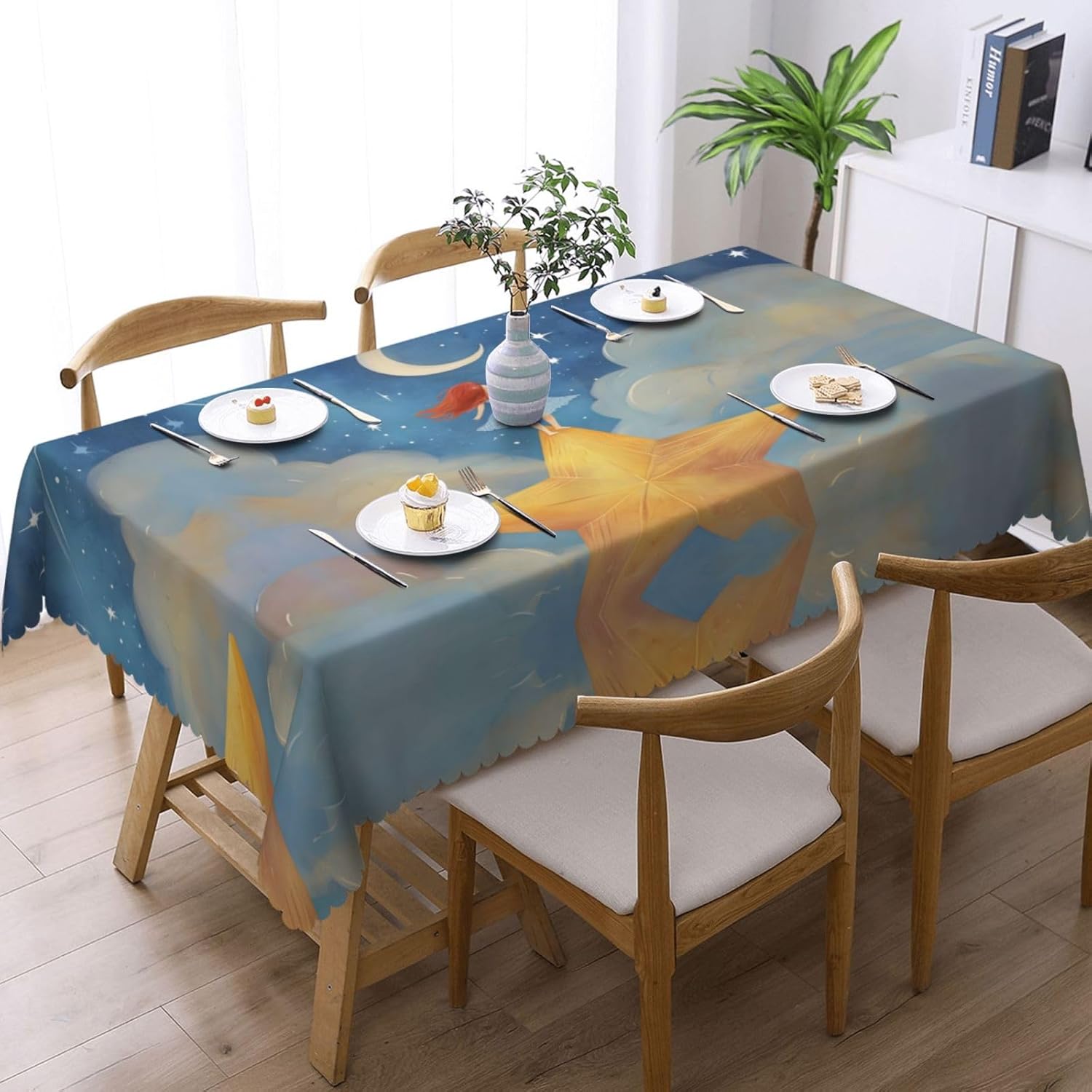 Girl Under The Stars Anti-Grease Waterproof Tablecloth