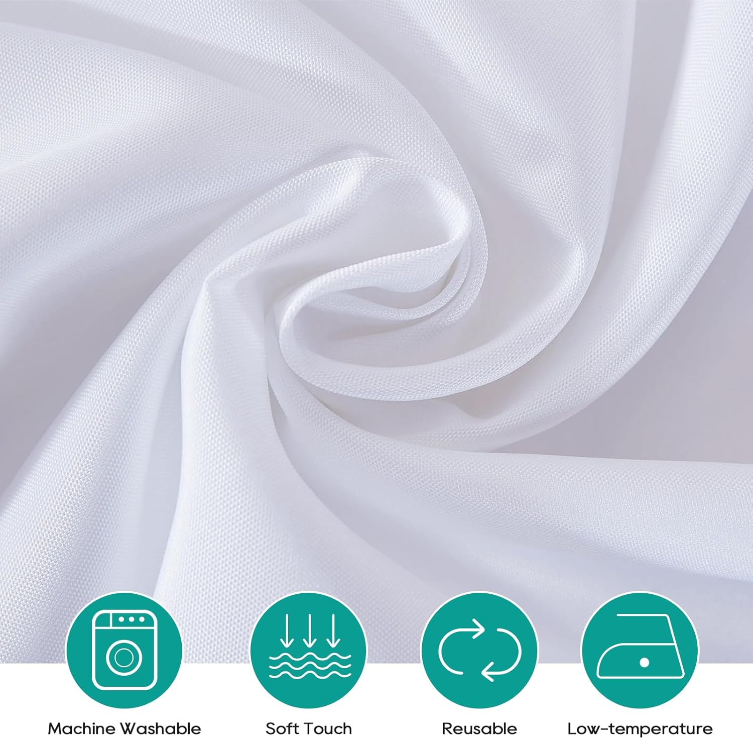 Surmente 5 Pack White 120 Inch Round Tablecloth
