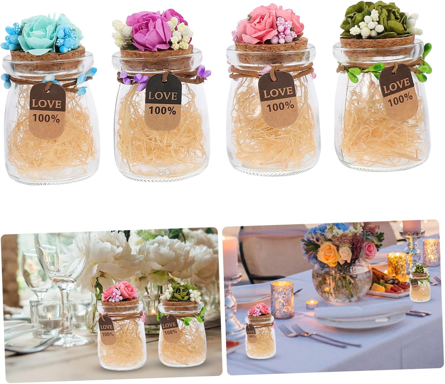 PRETYZOOM 4pcs Candy Bottles Assorted Containers for Weddings Parties and Crafts