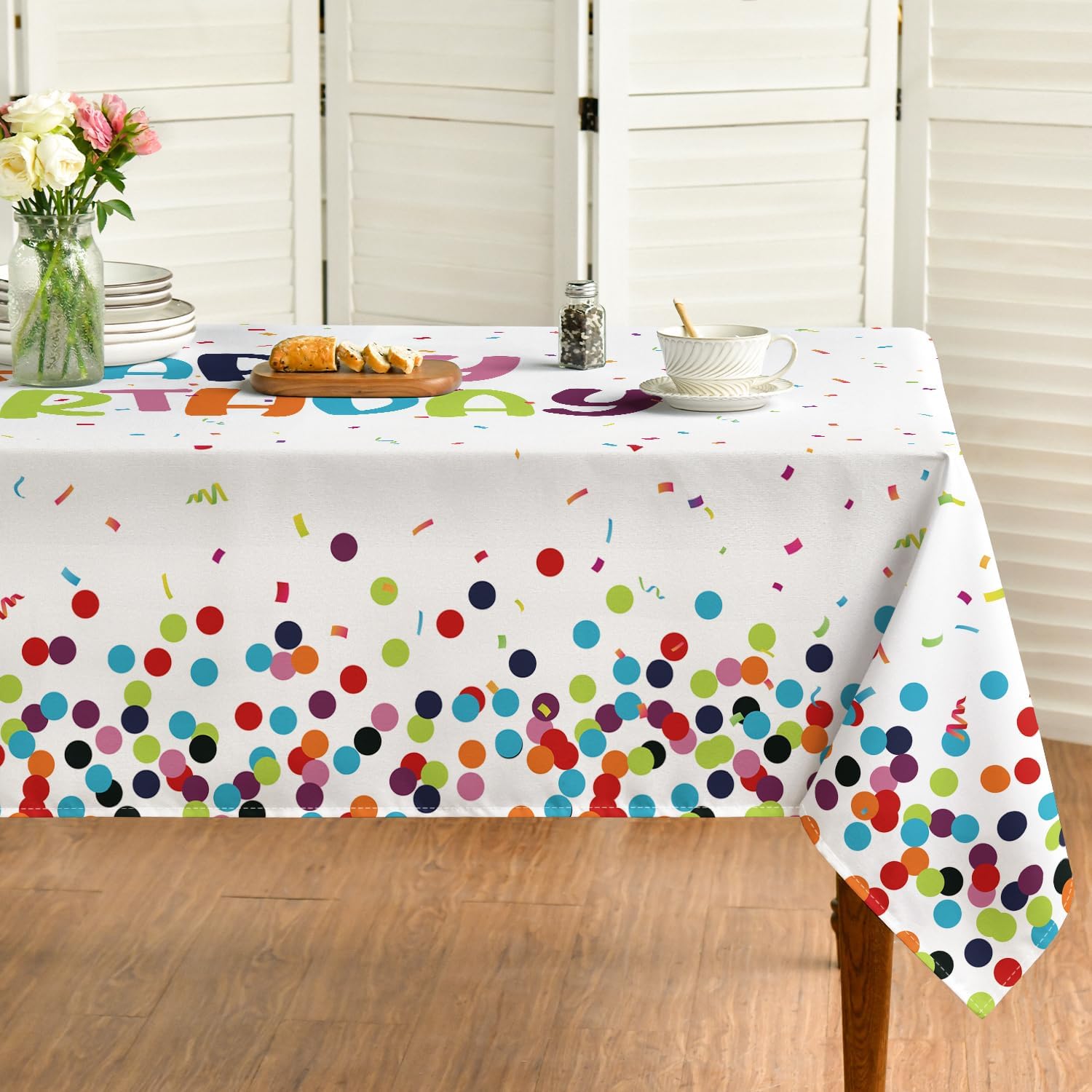 Horaldaily Birthday Tablecloth 60x104 Inch Rectangular