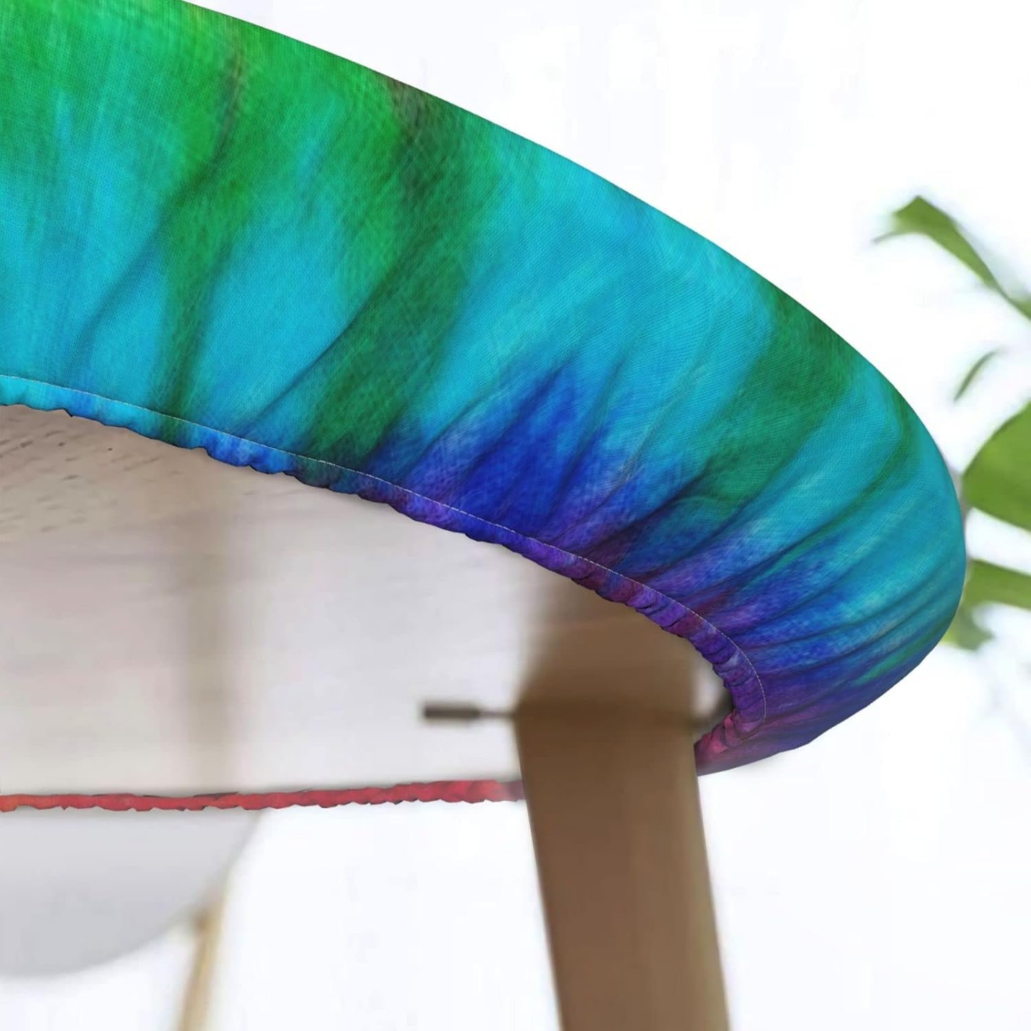 Tie Dye Round Tablecloth Fitted Elastic Washable 45-50 Inch