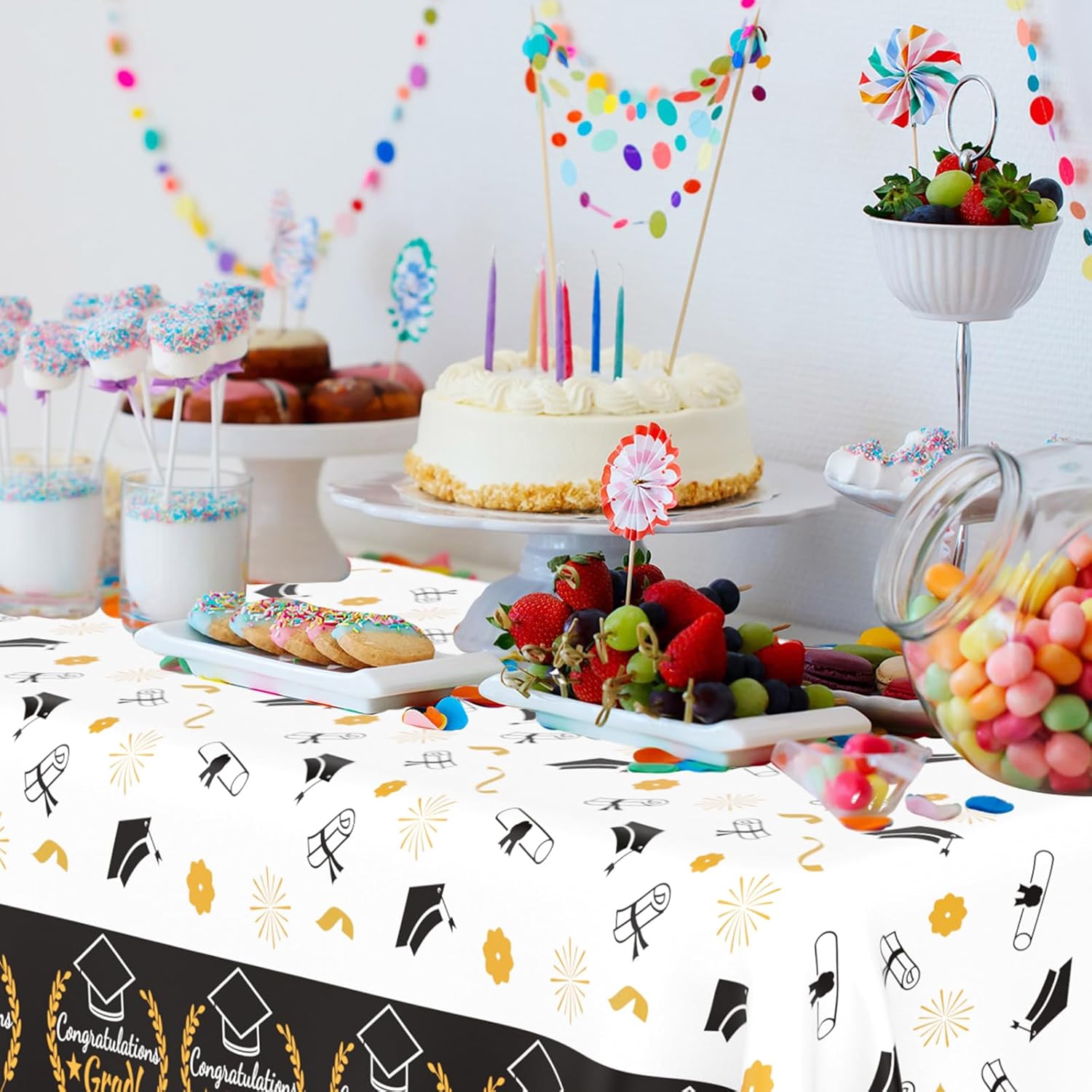 3 pcs Graduation Tablecloth 54x108 Inches
