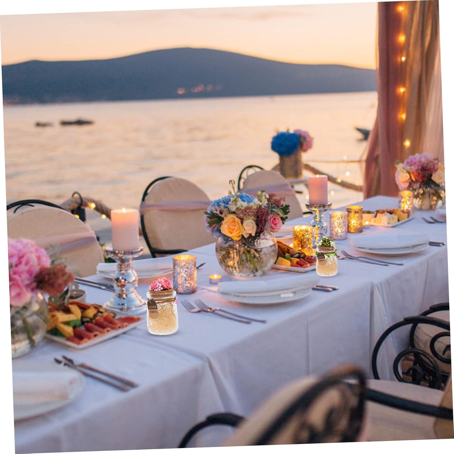 MAGICLULU 4pcs Colorful Glass Candy Bottles with Cork for Party