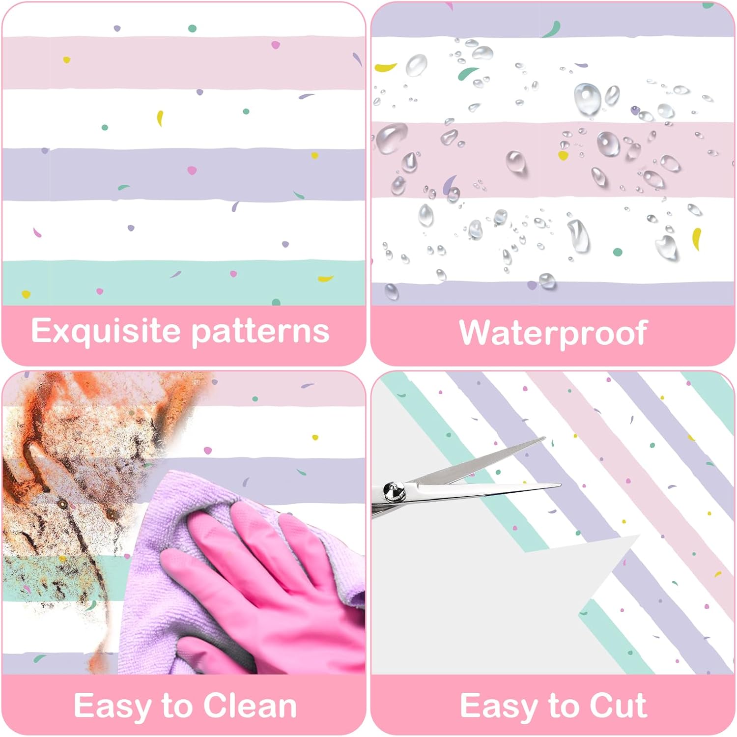 4 Pack Ice Cream Tablecloth for Birthday Parties