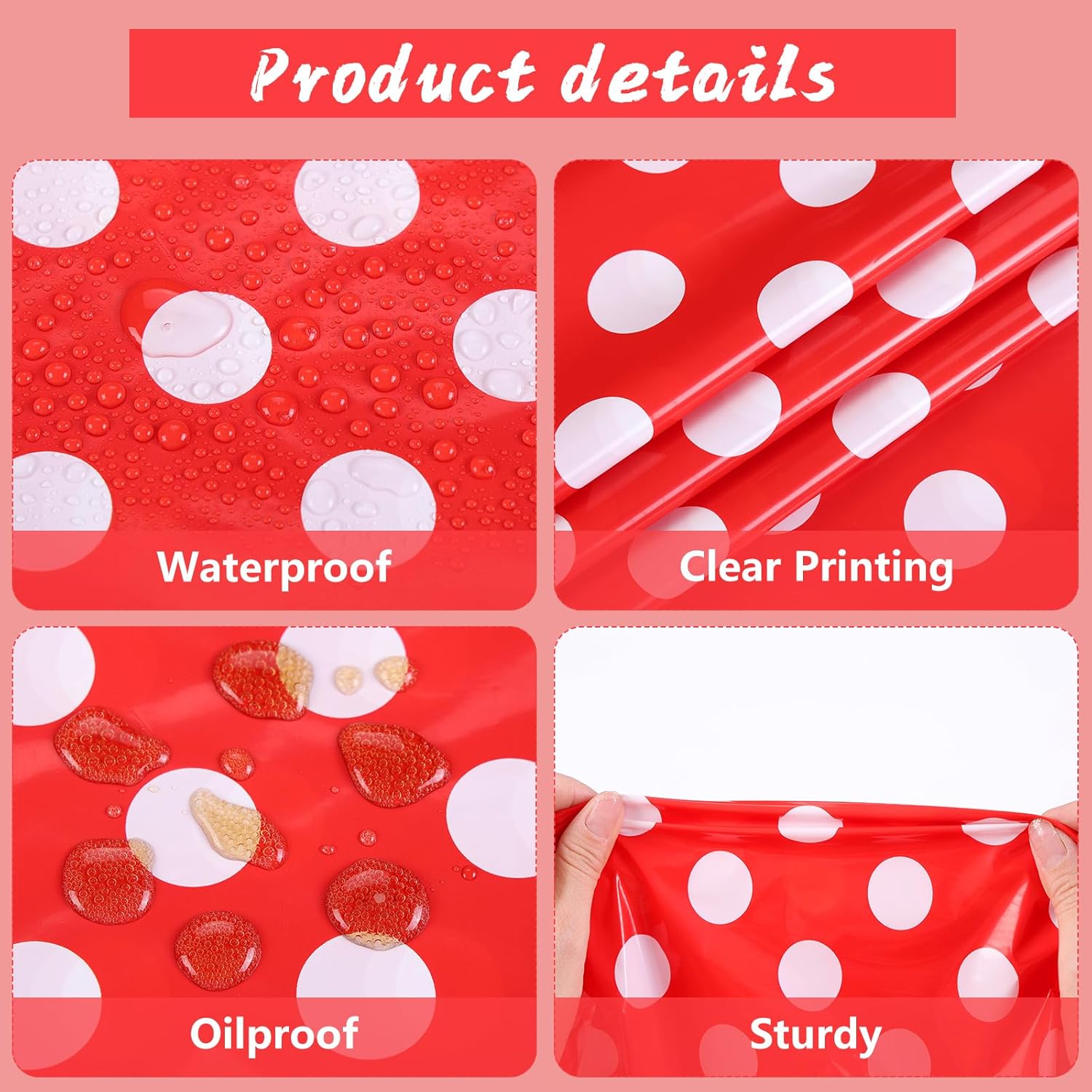 Kesfey 3 Pack Red Polka Dot Tablecloths 54x108 Inch Mickey Mouse Theme