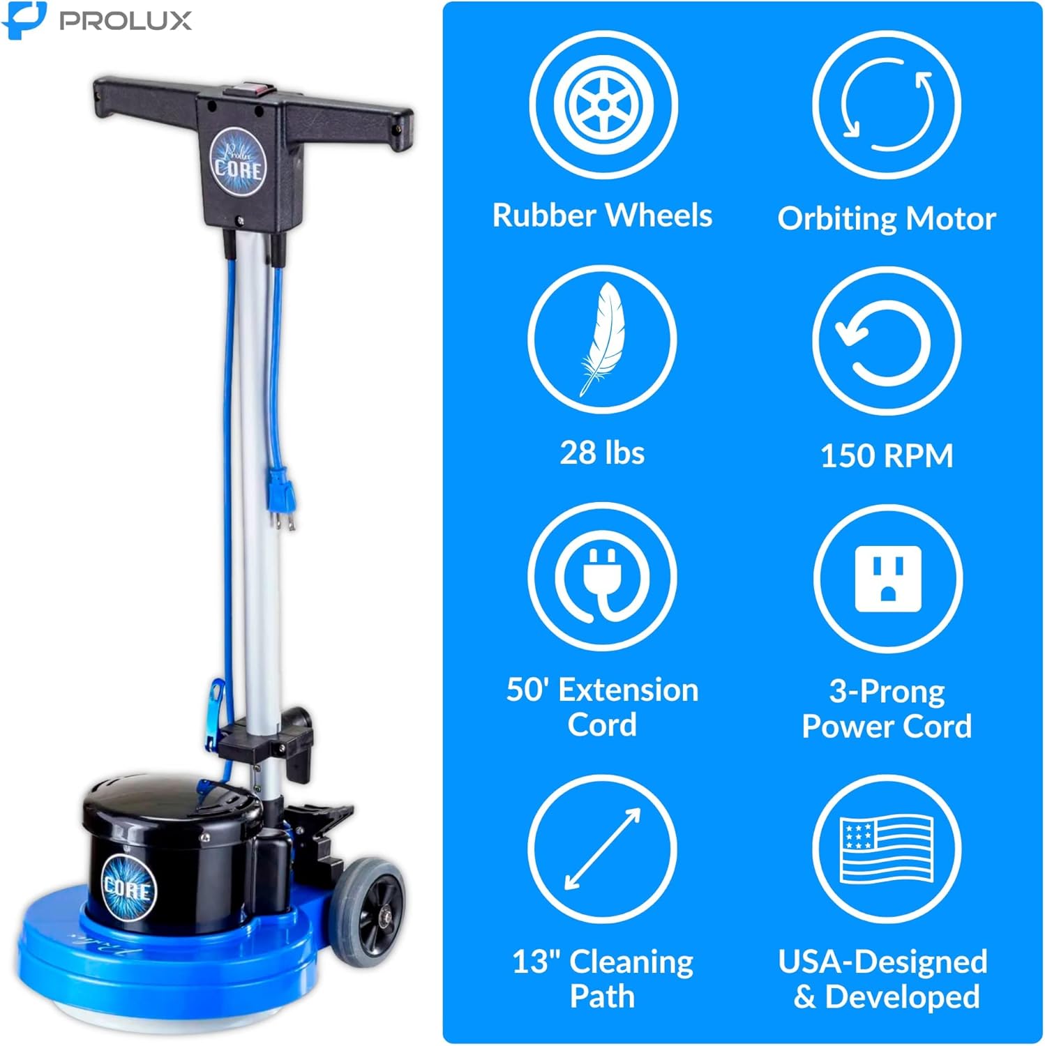 Prolux Core 13 Inch Floor Buffer and Scrubber Machine