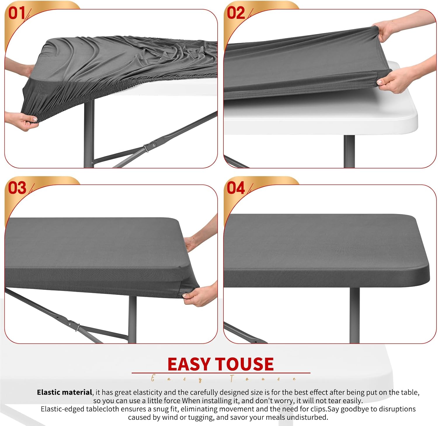 Showgeous 6 Pack Rectangle Tablecloths for 6 Foot Tables