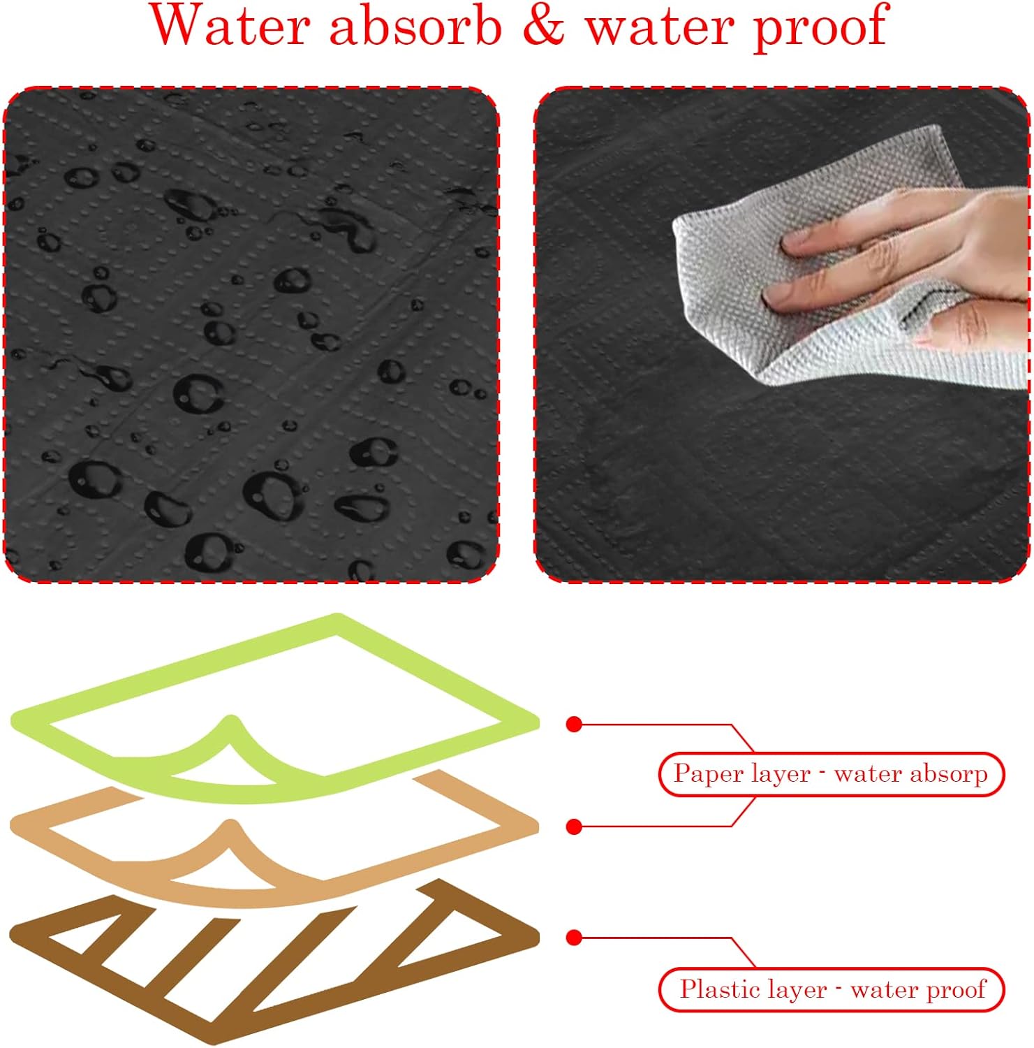 NEWOOK Black Rectangle Tablecloths 6 Pack