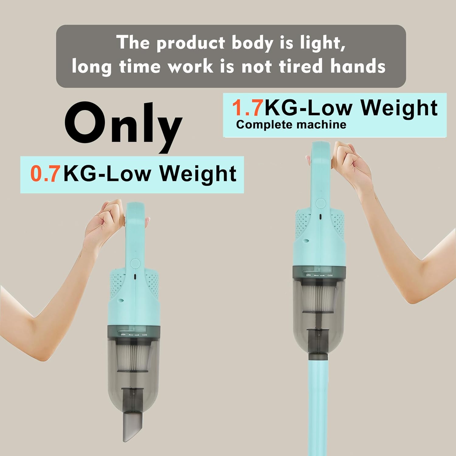 6-in-1 Lightweight Stick Vacuum Cleaner with 100W Motor Cordless Portable for Hard Floors Carpets and Pet Hair