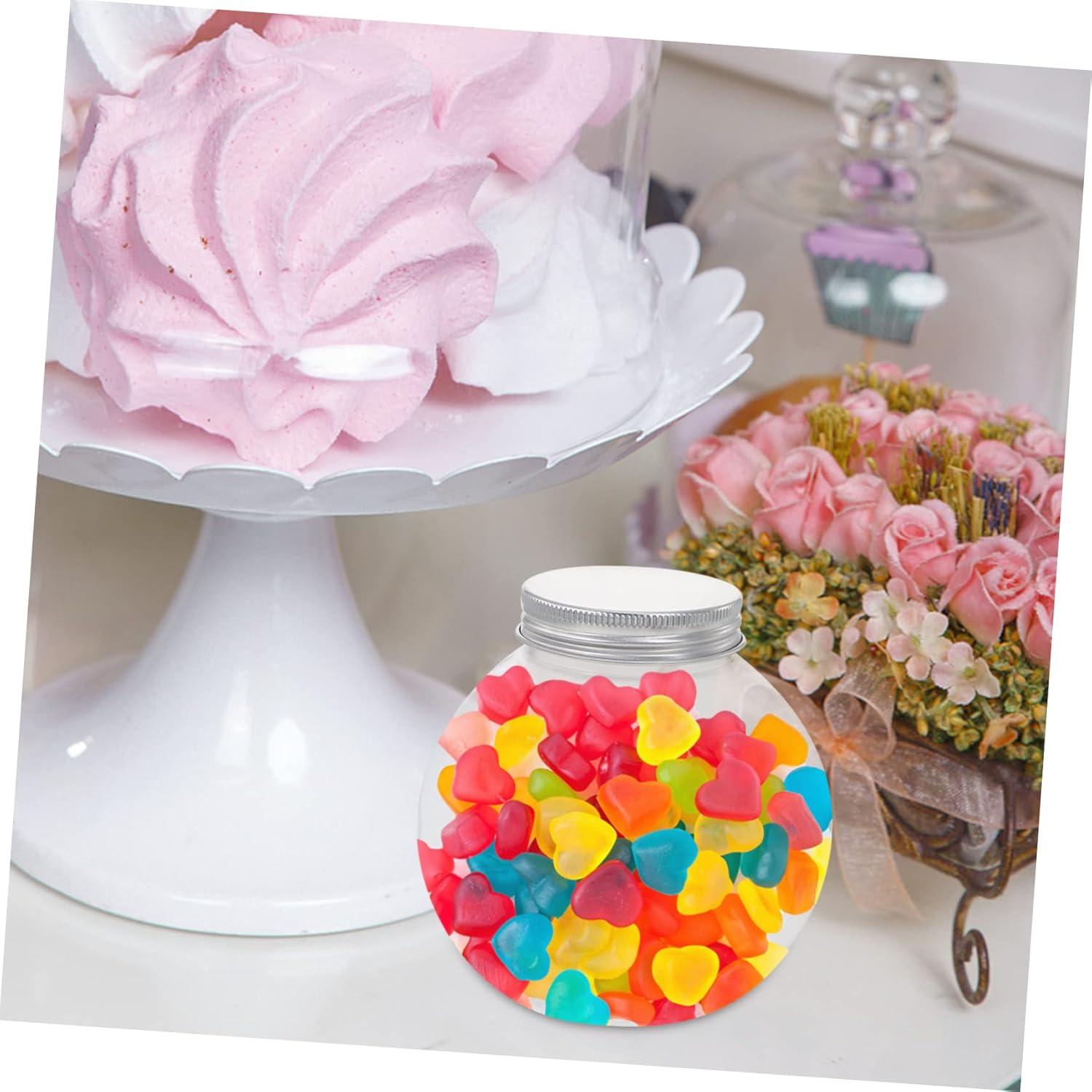 NUOBESTY 5pcs Christmas Candy Jars with Ball Shape Design