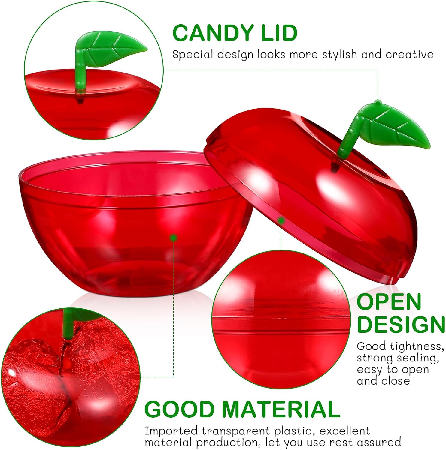 12pcs Plastic Candy Jar for Christmas Wedding Party Favors