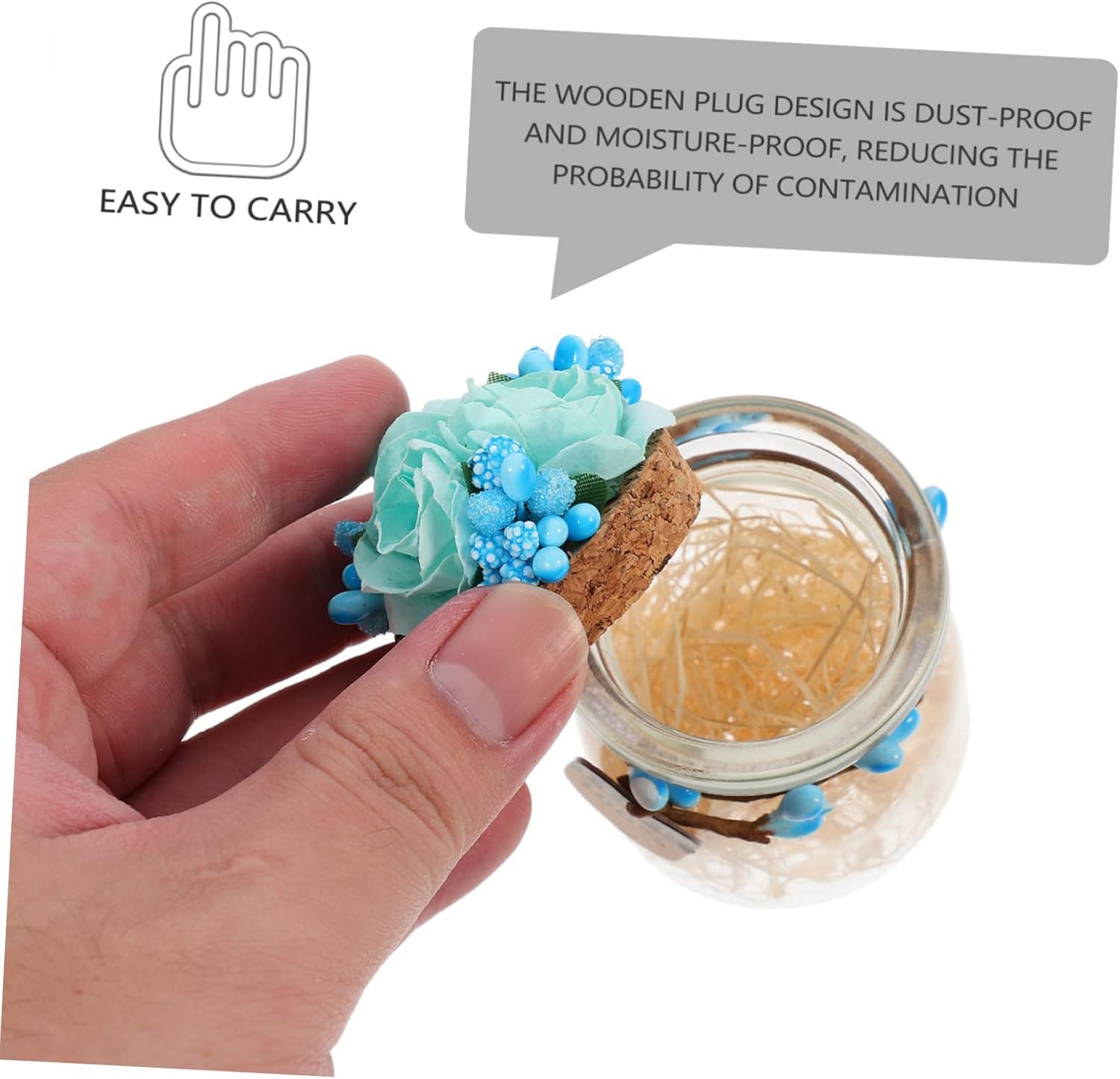 STOBAZA 4Pcs Candy Containers with Cork for Wedding Decor and Storage