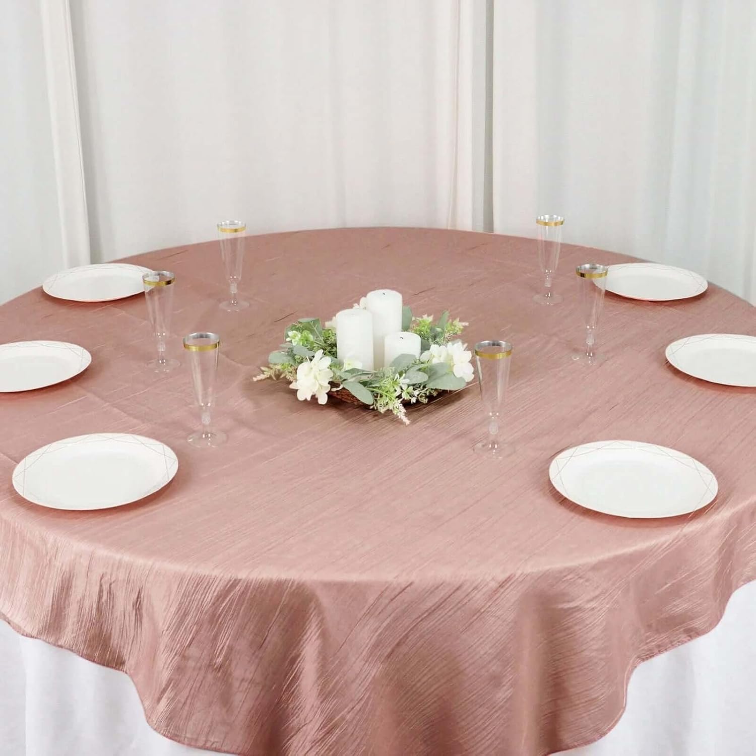 Balsa Circle Dusty Rose 72x72 Table Overlay