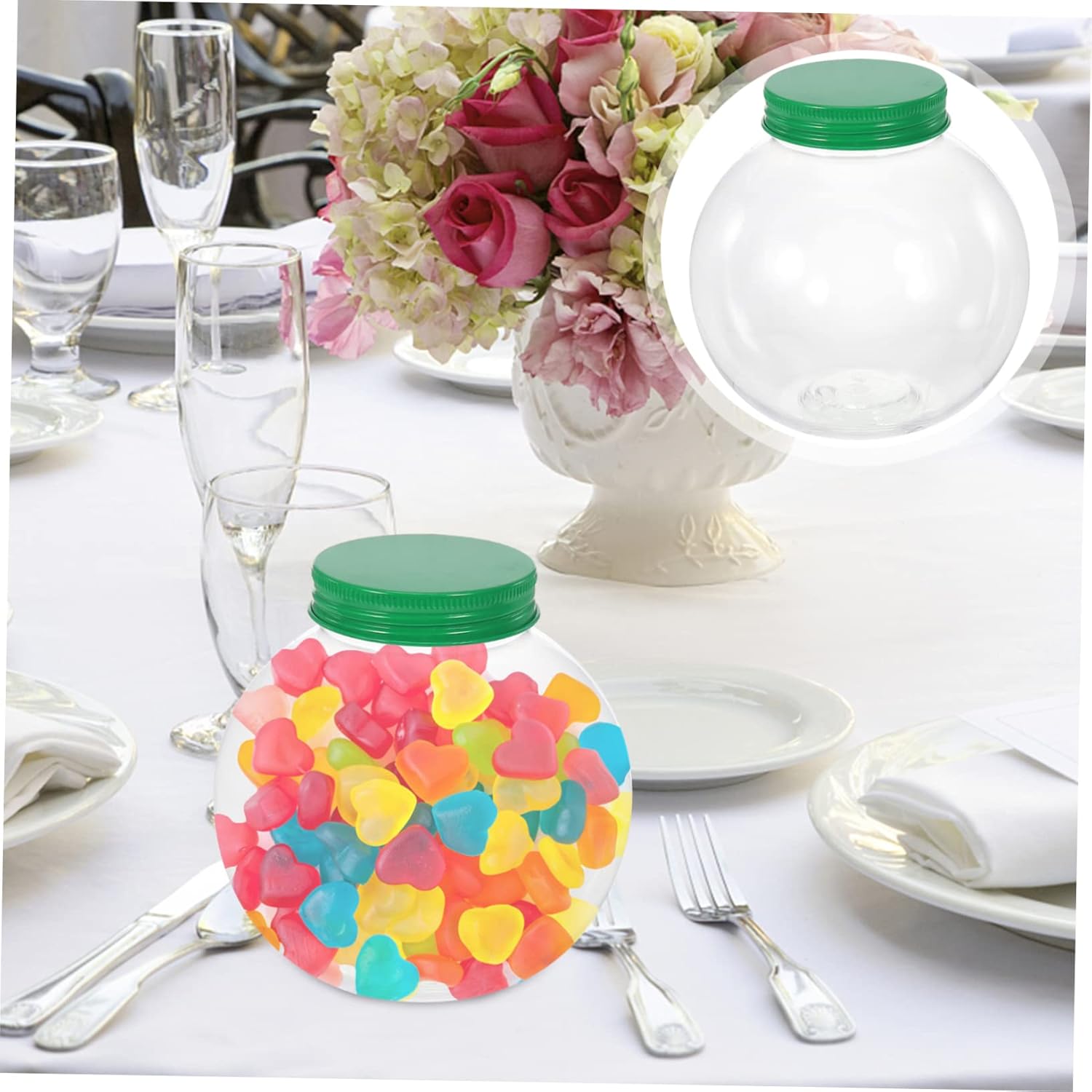 DOITOOL 5pcs Christmas Shaped Candy Jars with Sealing Lids