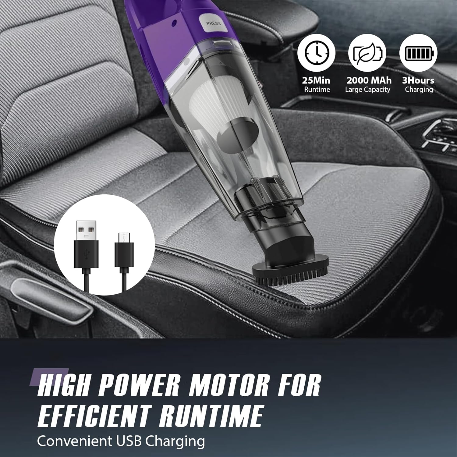 Bossdan Cordless Handheld Vacuum for Car Office Home Cleaning