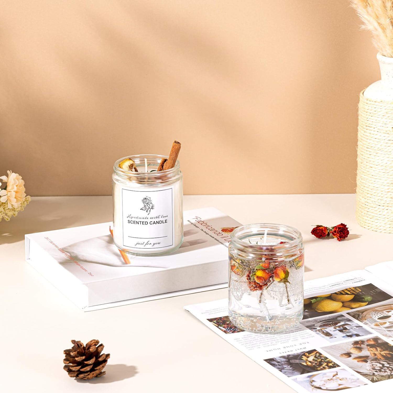 12 Pack 8 Oz Glass Jars with Metal Lids for Candles and Storage