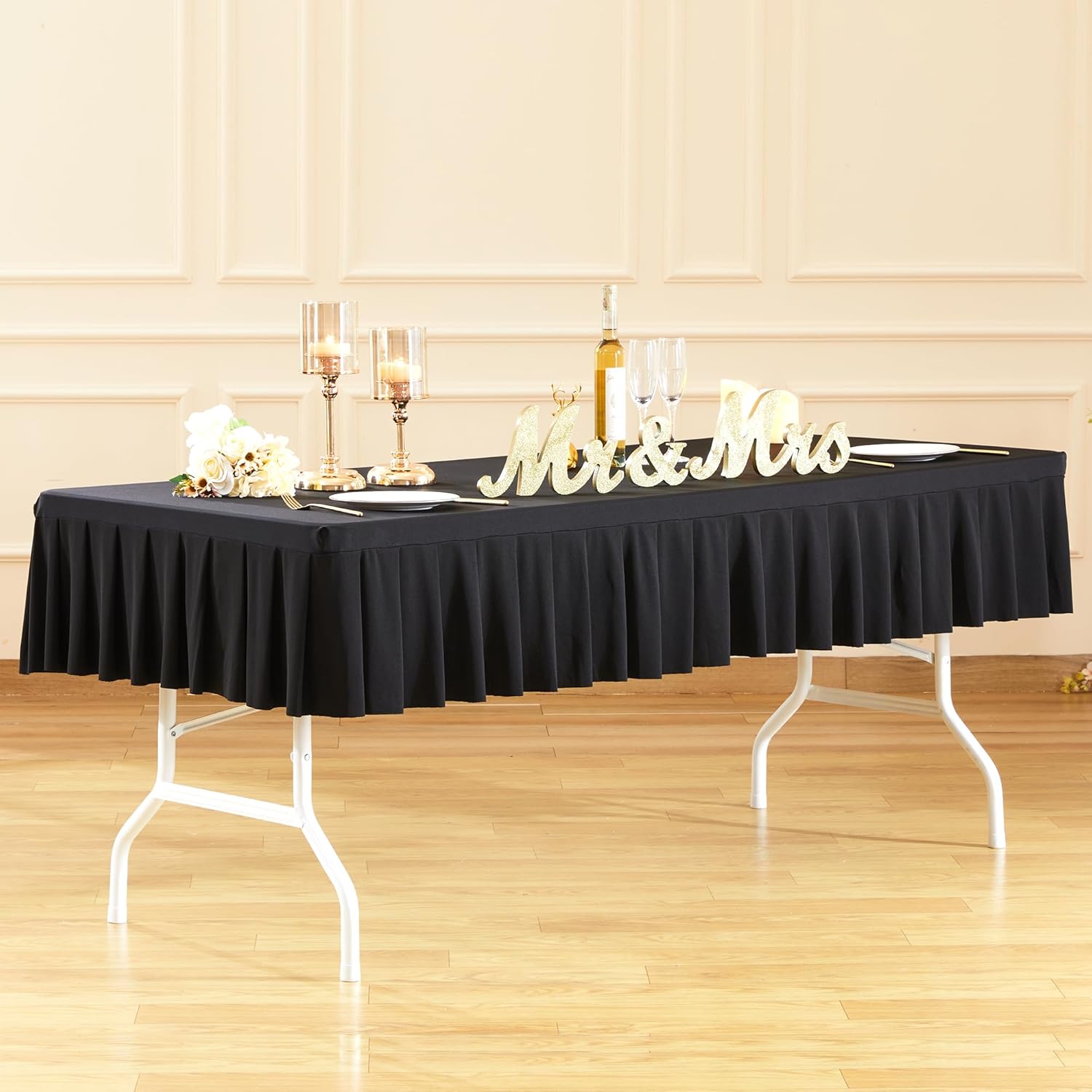 Wish Care 4ft Black Spandex Table Cover