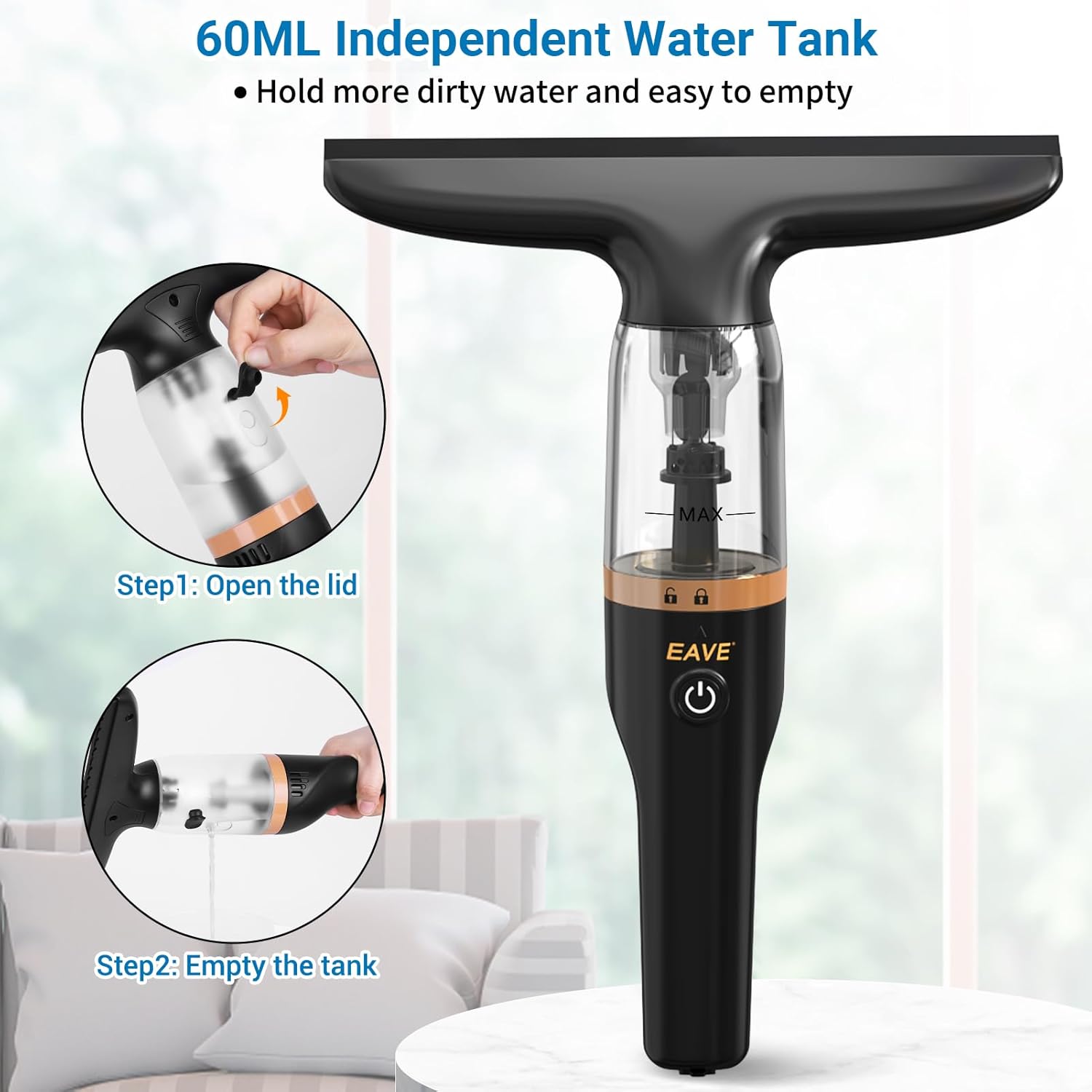 Eave Rechargeable Window Vacuum Squeegee Set