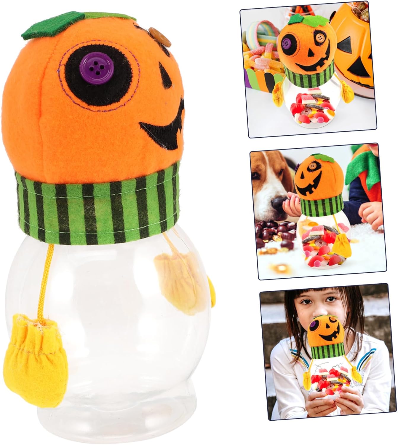 Halloween Candy Jar Creative Pumpkin Design Candy Server for Party Favors and Treats