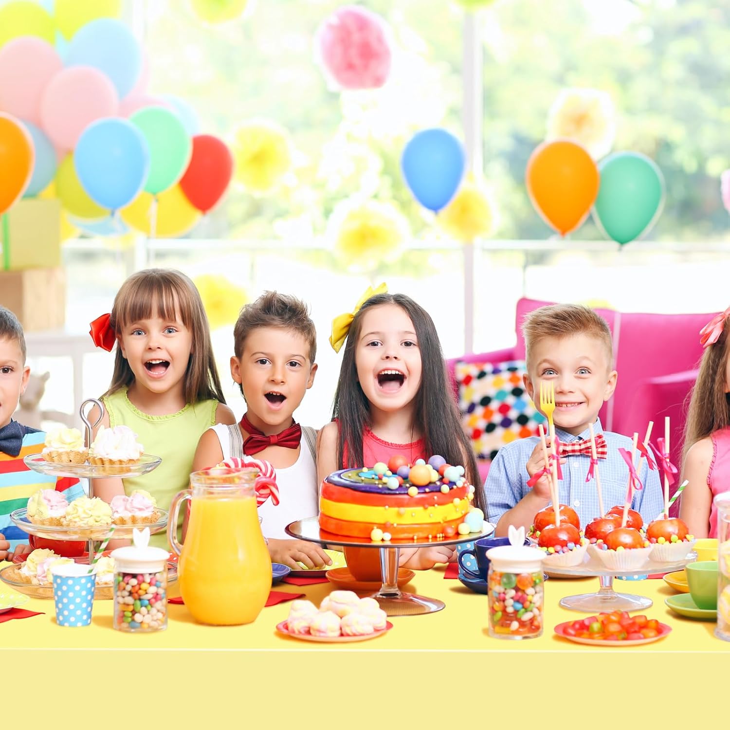 12 Pack Pastel Rainbow Tablecloths for Parties