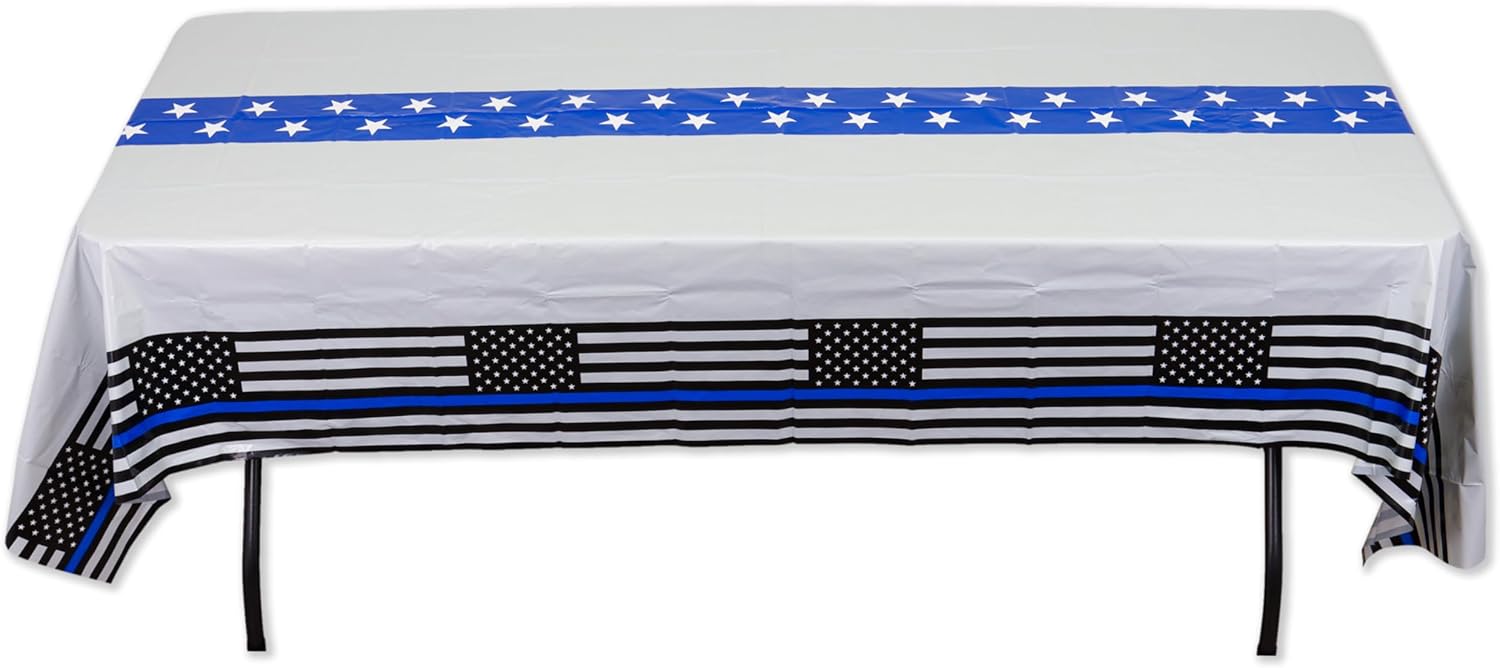 Havercamp Police Blue Line Tablecloth 108x54 Inches