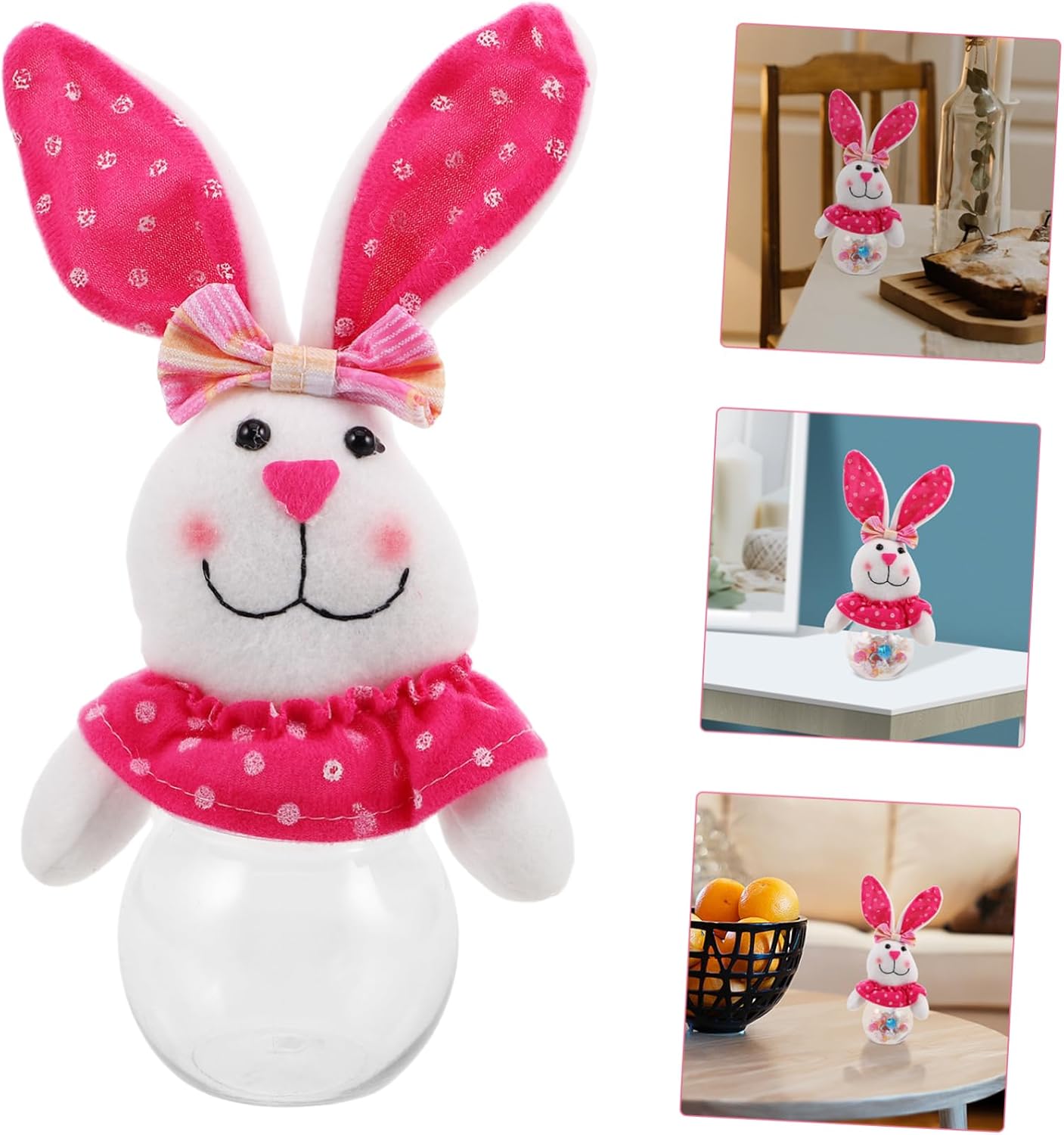 Kisangel Easter Bunny Candy Jar with Airtight Lid