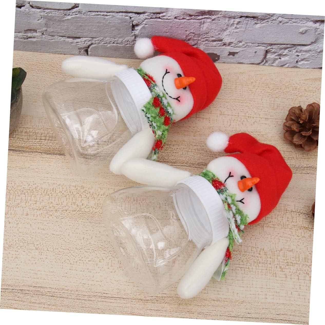 5Pcs Snowman Candy Jars with Lids for Christmas Decor