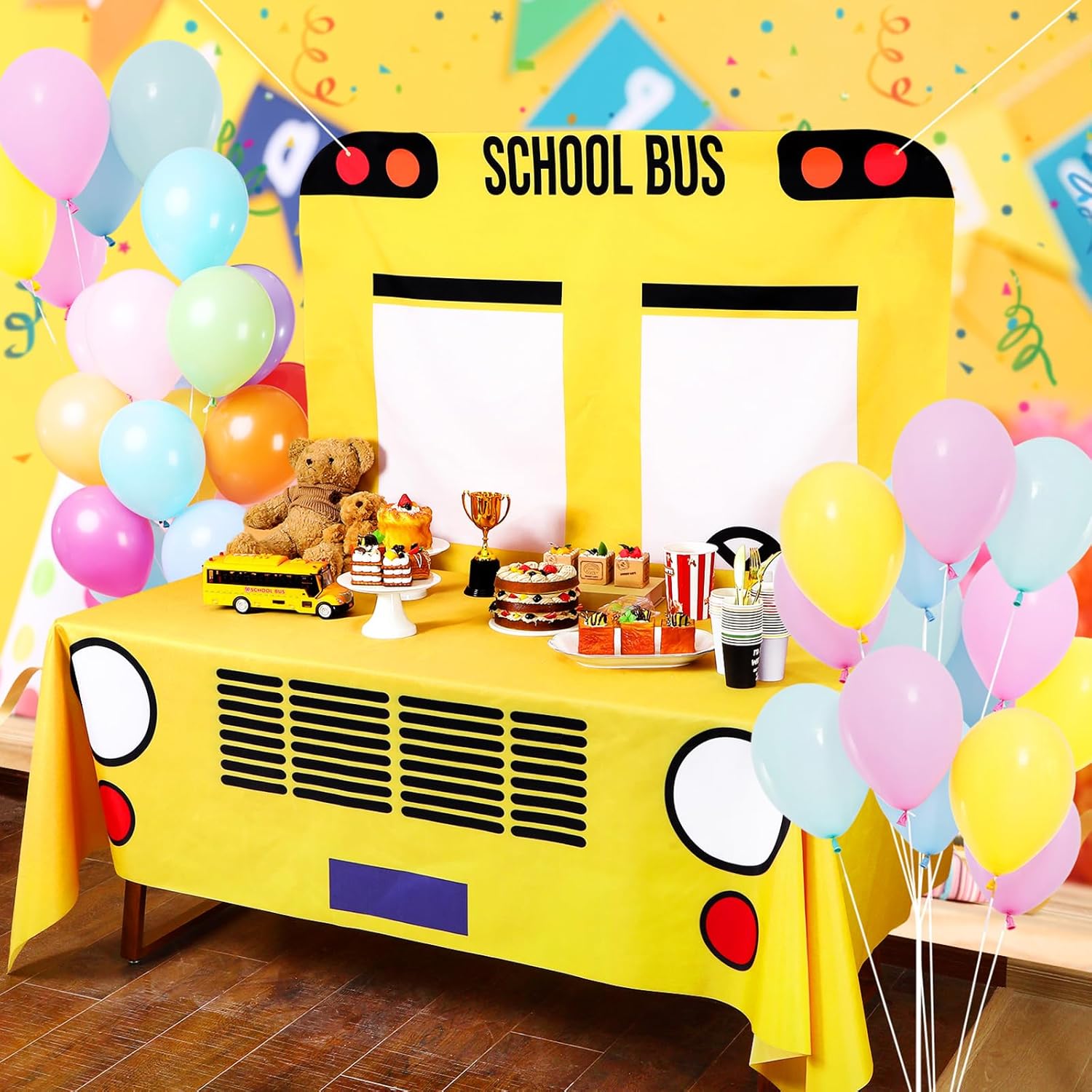 Oudain School Bus Party Decorations Set