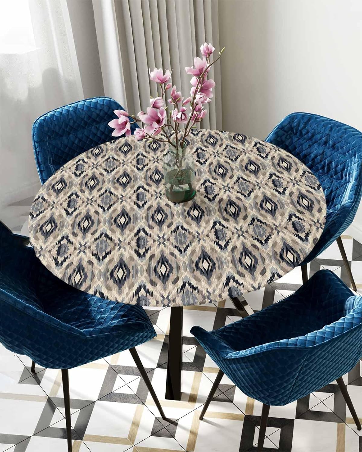ZOE GARDEN Southwestern Waterproof Round Table Cover