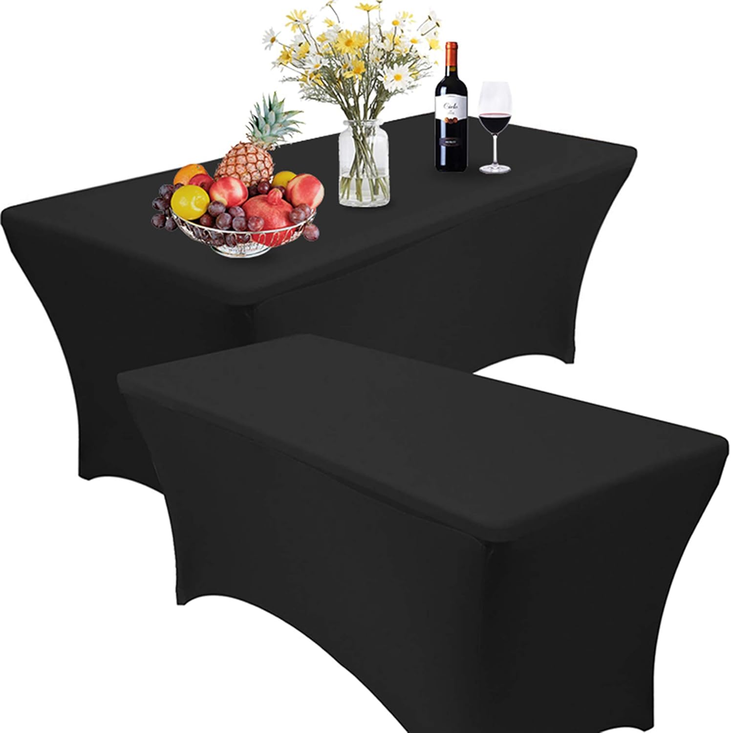 RELIANCER 2 Pack 4FT Rectangular Spandex Table Cover