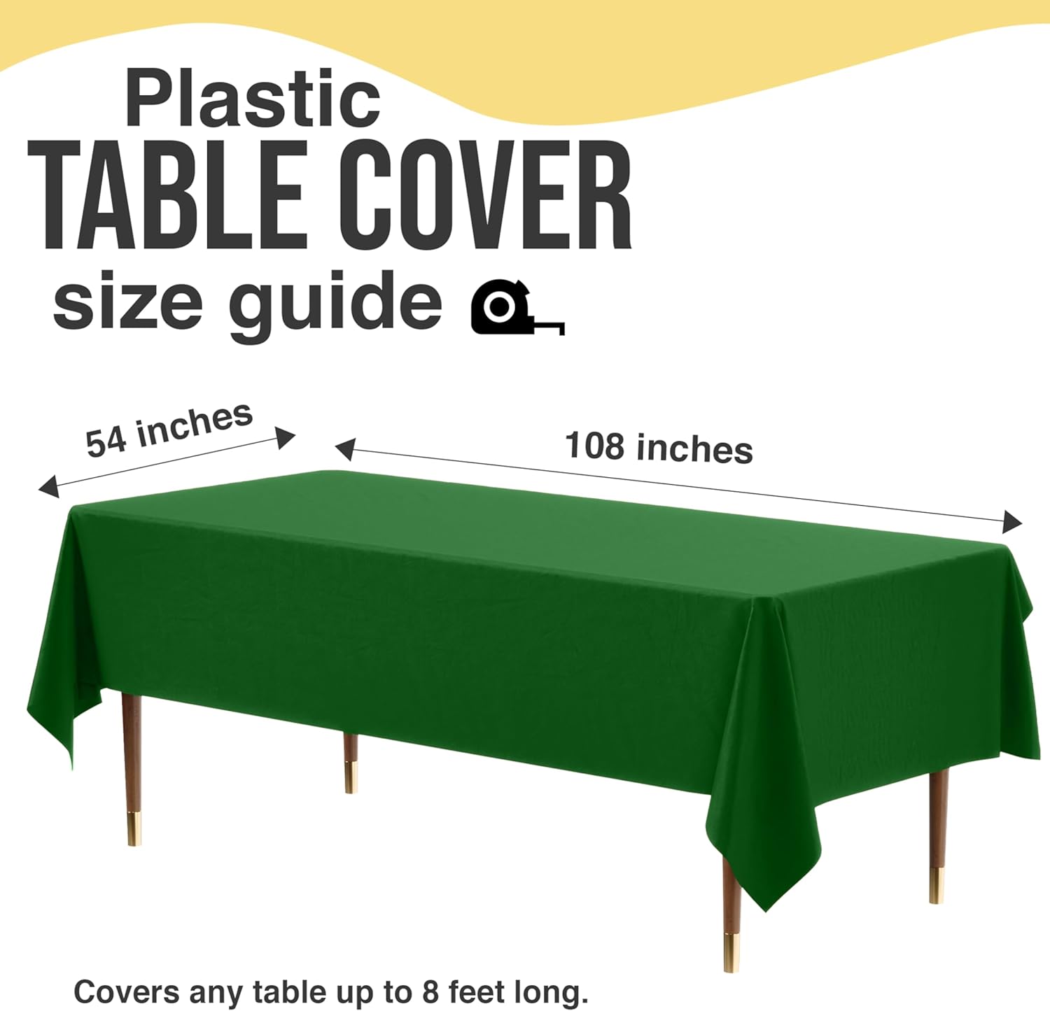 Exquisite Emerald Green 6 Pack Table Cloth 54x108 Inch 05 Mil Premium Plastic Rectangle Cover
