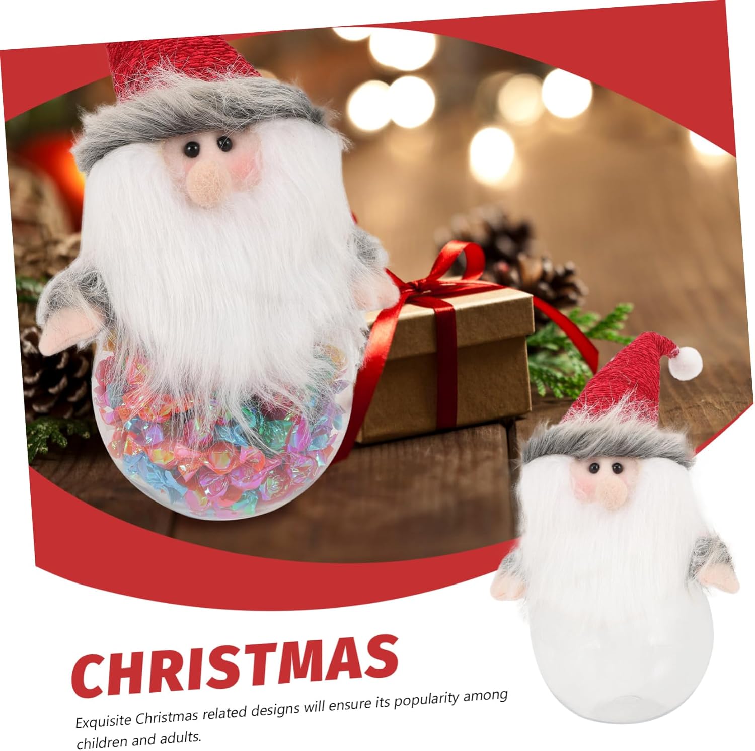 Gadpiparty Christmas Candy Jar with Snowman and Reindeer Design