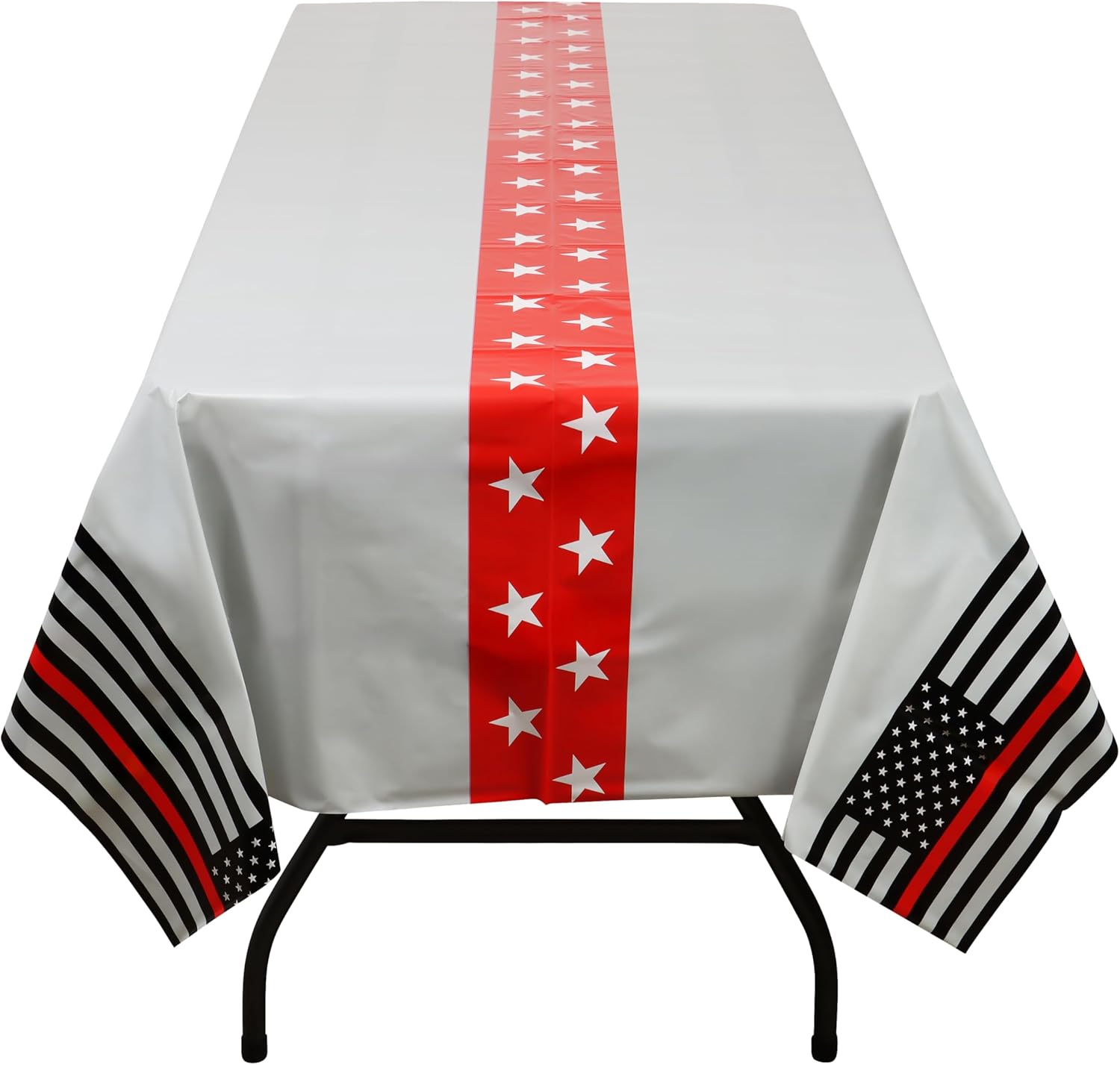 Havercamp Firefighter Tablecover 108x54in Red Line Decor