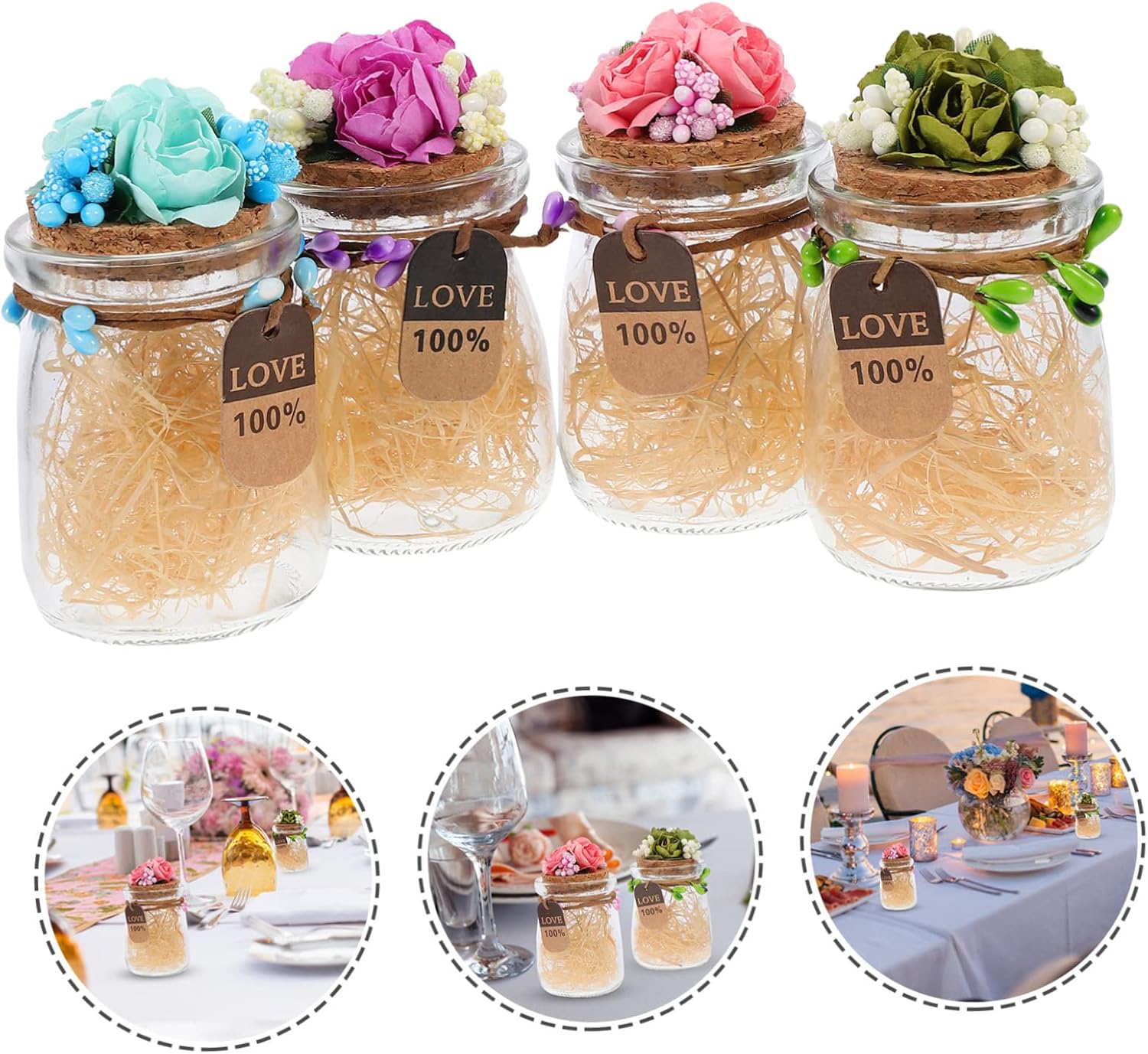 PRETYZOOM 4pcs Candy Bottles Assorted Containers for Weddings Parties and Crafts