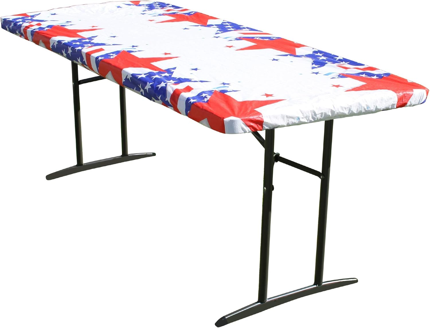 Patriotic 72 Elastic Fitted PEVA Vinyl Tablecloth 12-Pack
