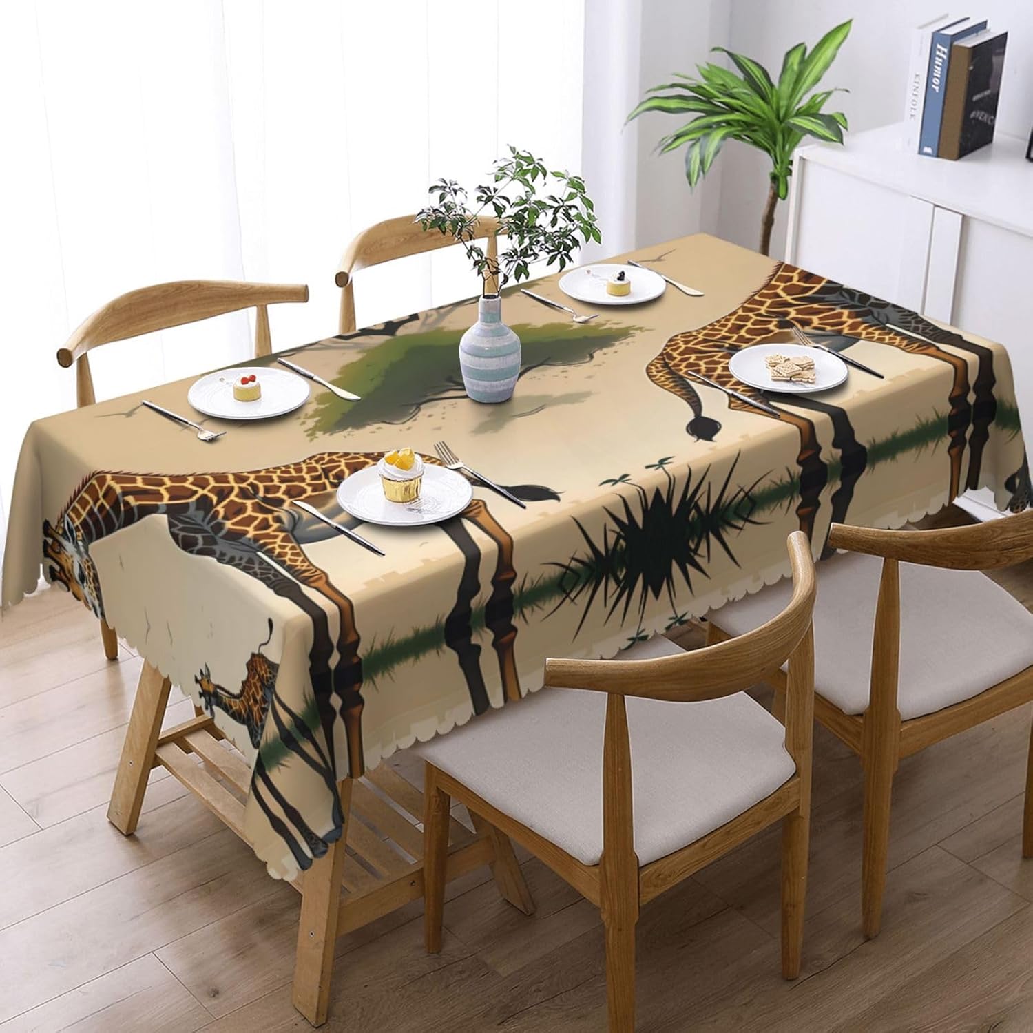 Mother and Child Giraffe Square Tablecloths 54 X 72 Inches