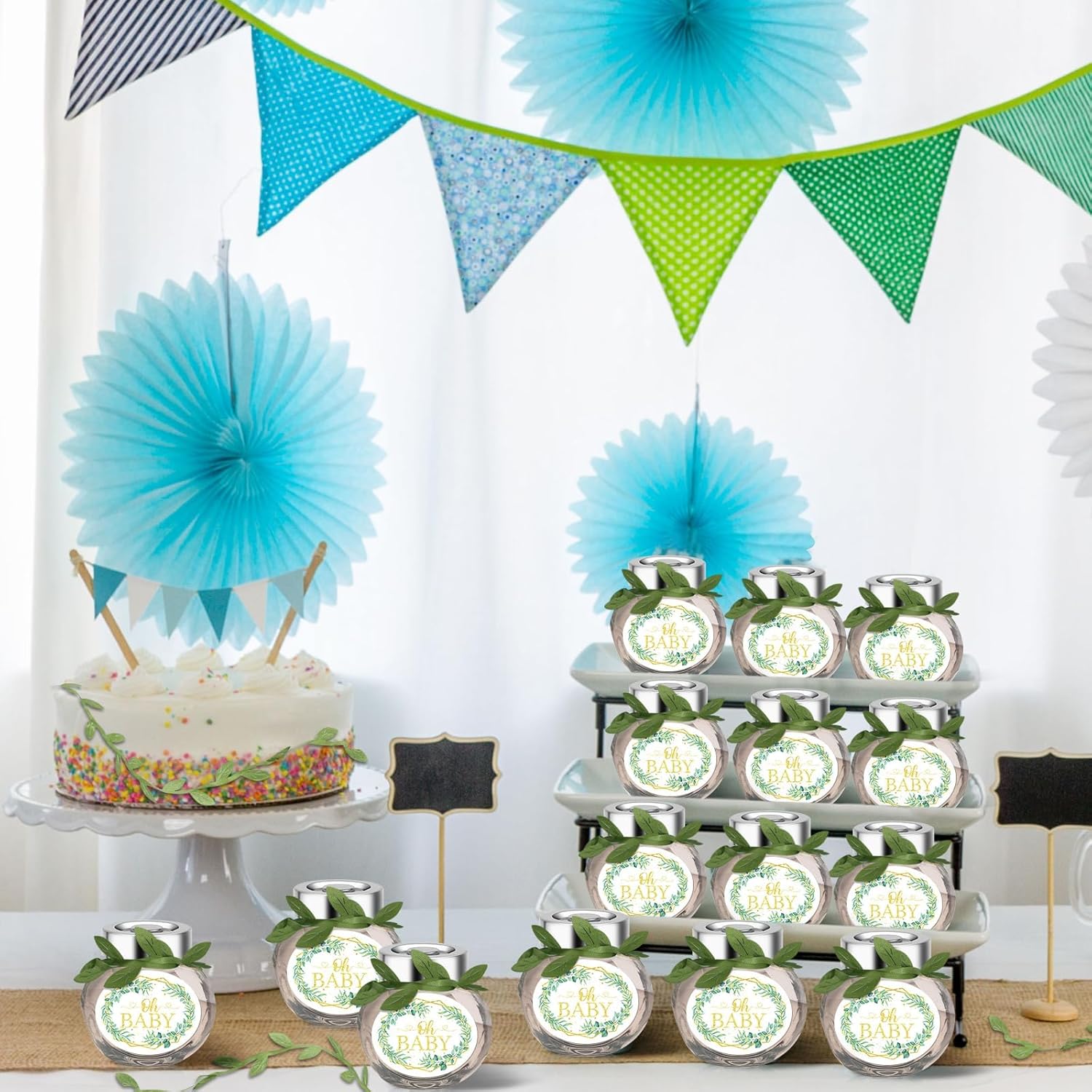25 Pcs Mini Glass Jars With Lids Baby Shower Decor