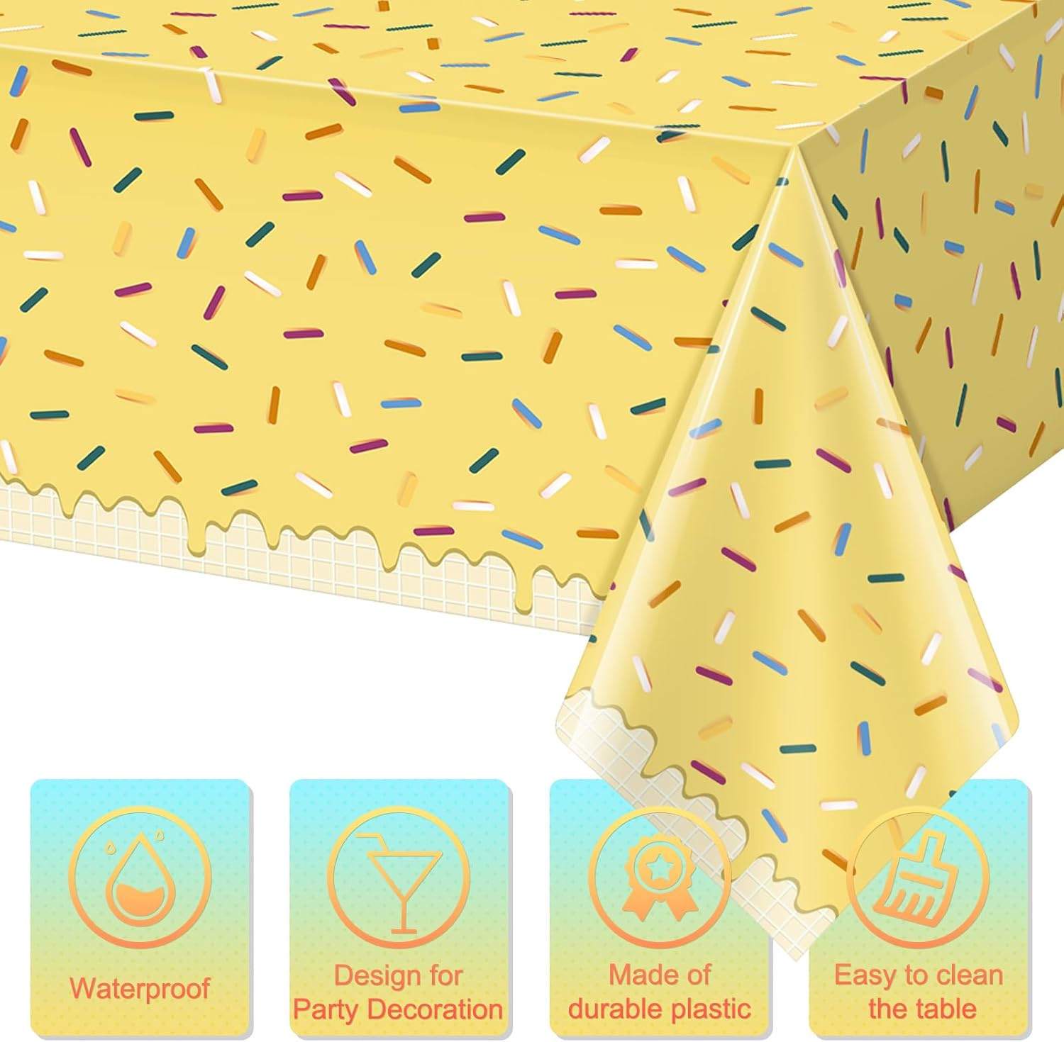Hallswl 6 Pack Ice Cream Themed Tablecloths