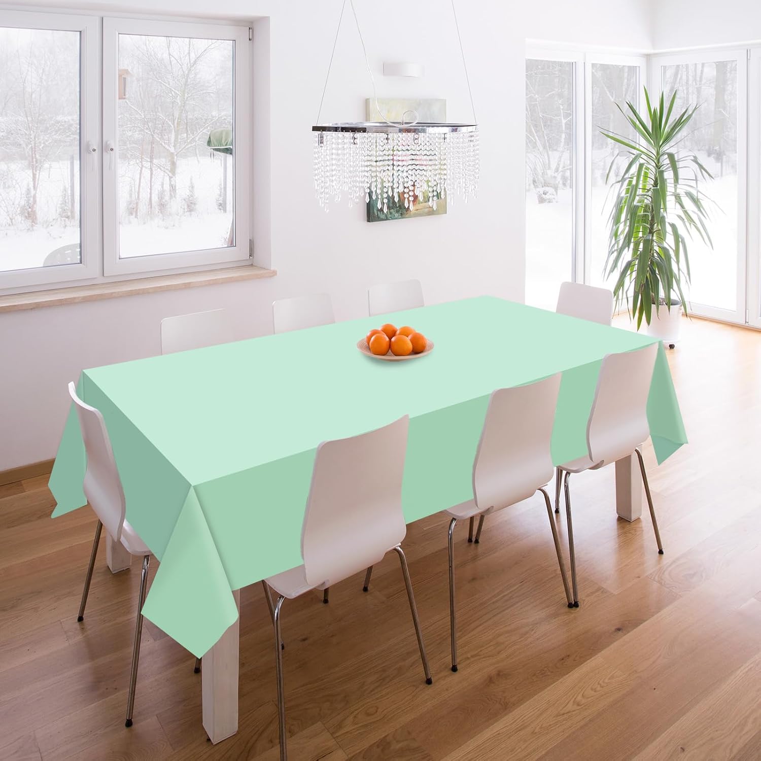 Whaline 16Pcs Sage Green Plastic Tablecloths 54x108 Inch