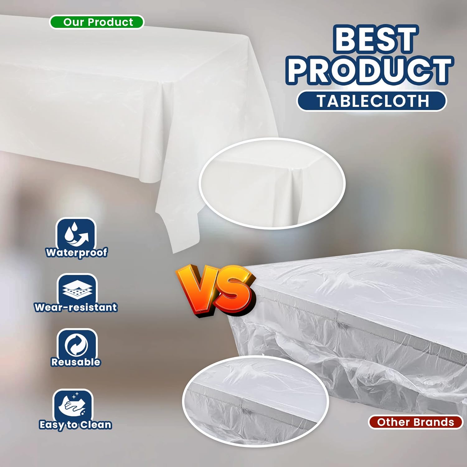 TULLIPAK 154 Pack White Tablecloths 36x108in USA Made