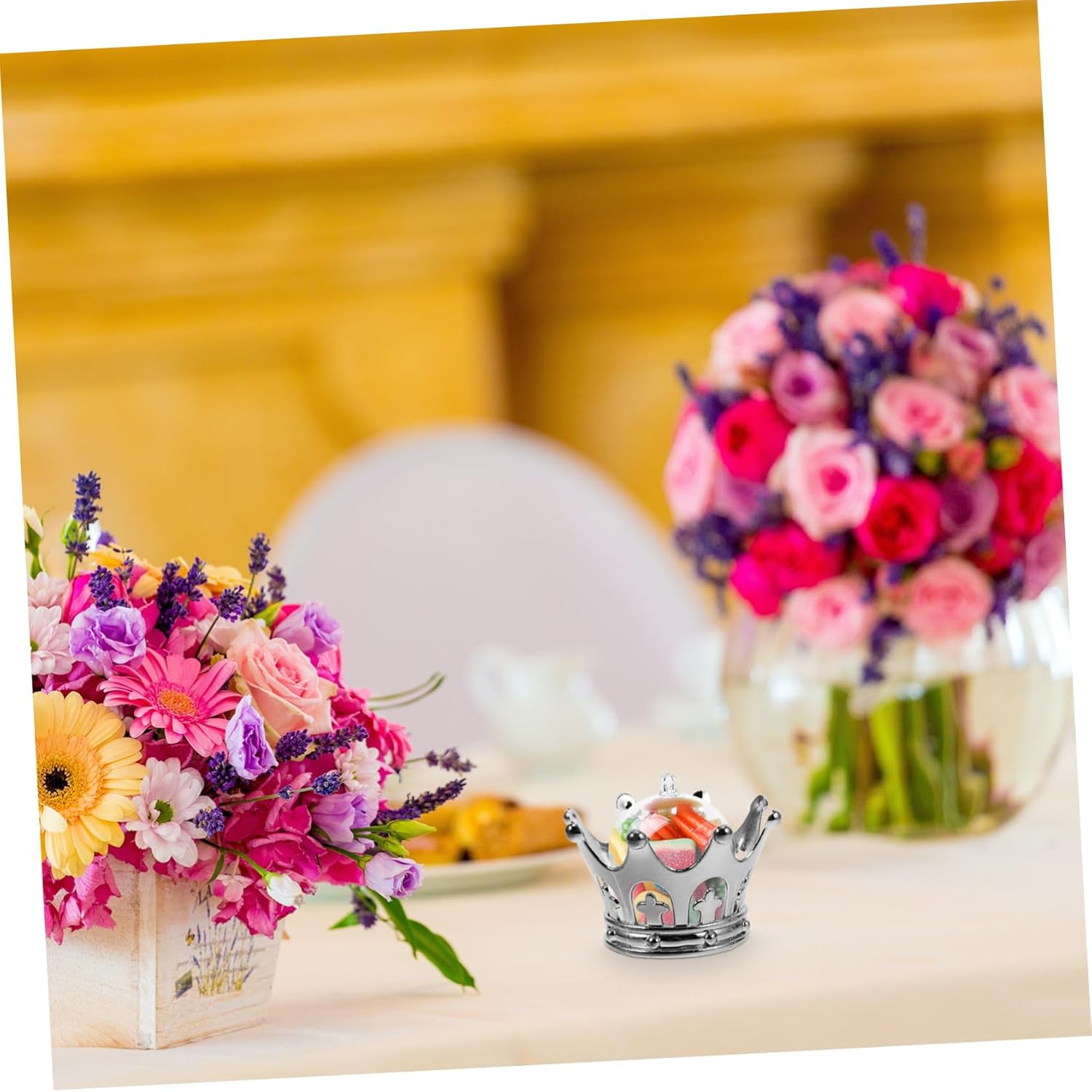12pcs Cupcake Containers with Dome Silver Candy Boxes for Wedding Favors