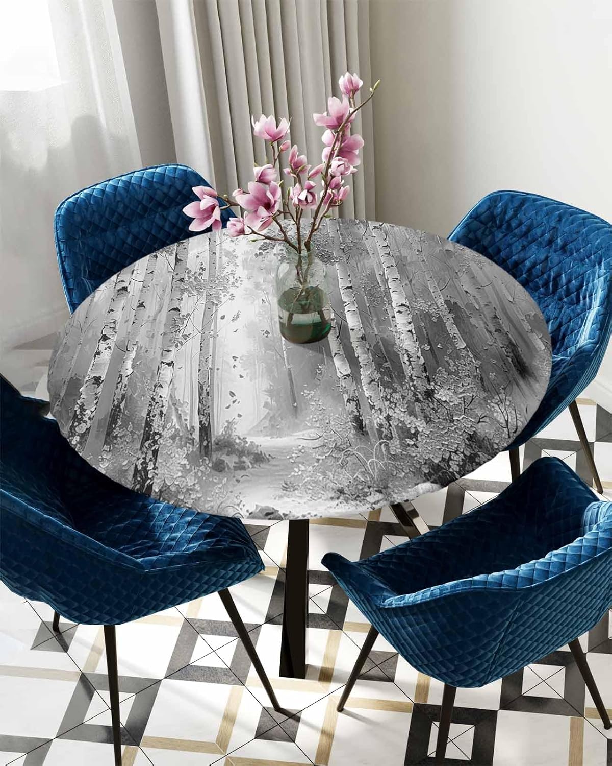ZOE GARDEN Shabby Chic Round Waterproof Table Cover
