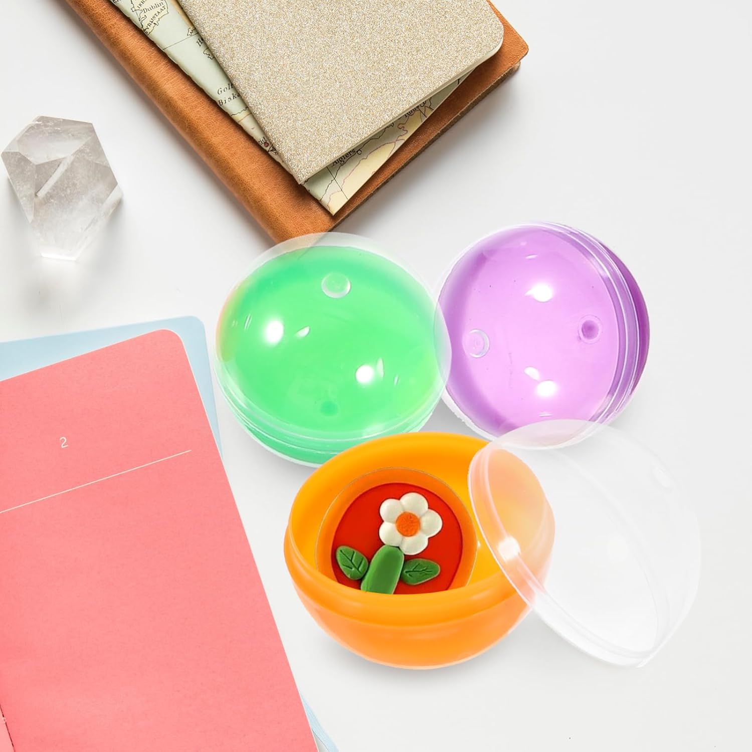 50pcs Empty Gumball Machine Capsules Plastic Ball Candy Container Mini Party Favor Egg for DIY Craft