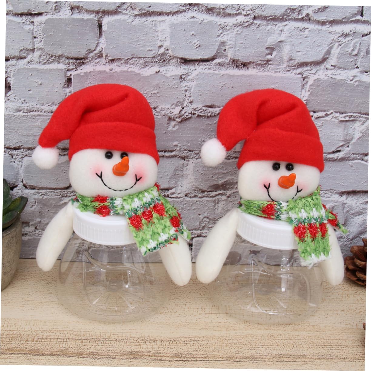 5pcs Snowman Candy Jars Christmas Decorative Containers for Home Office Party