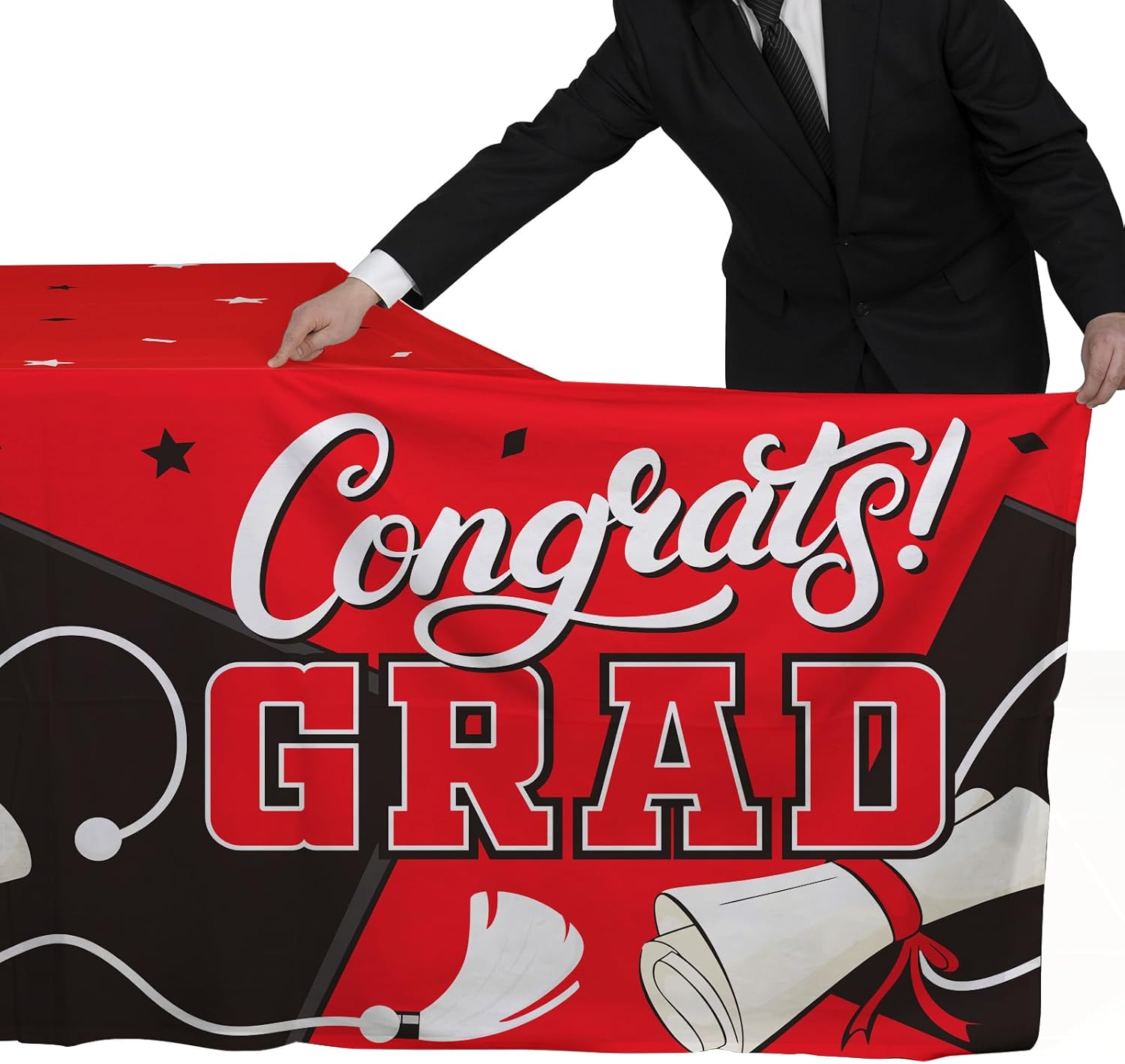Gatherfun Graduation Decorations 2025 Kit 2 Pcs Red Tablecovers