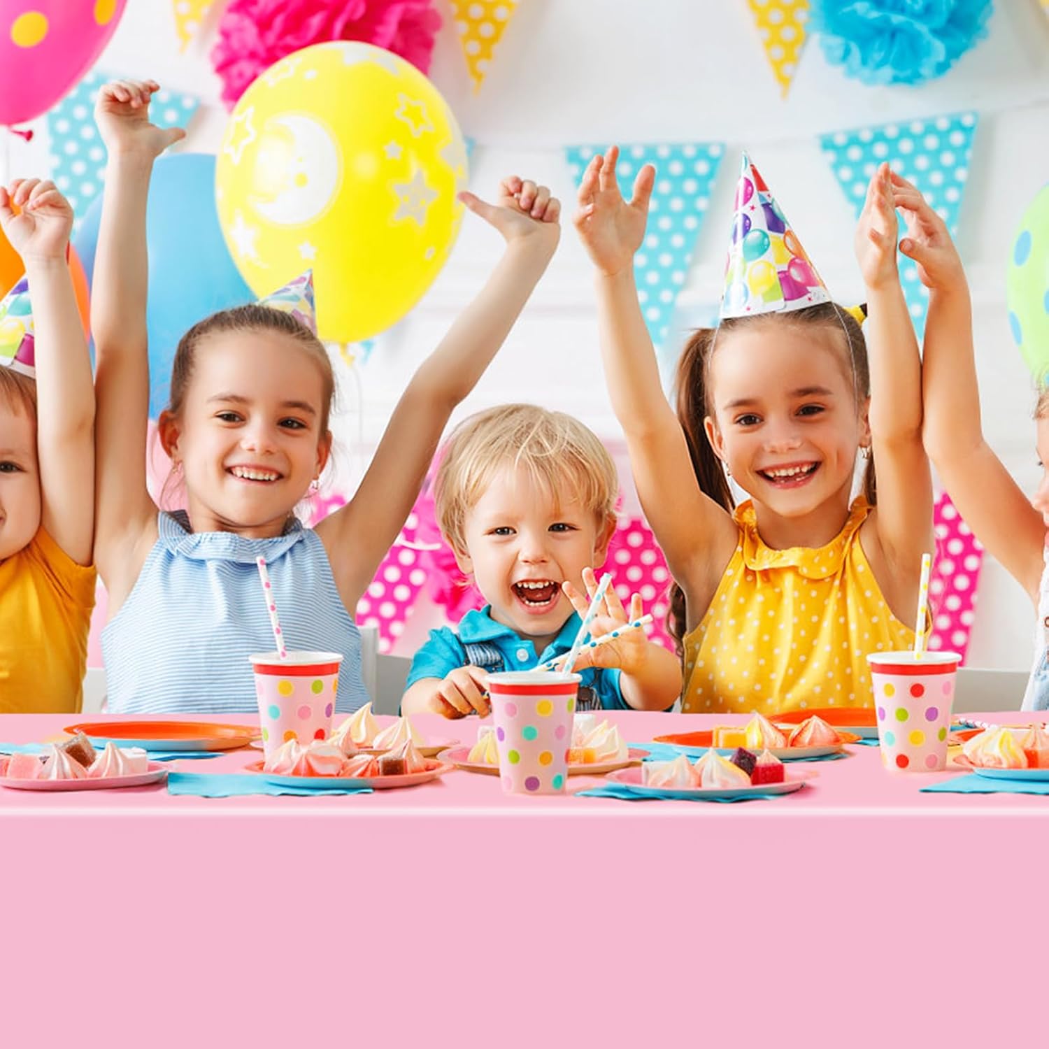 12 Pack Pastel Rainbow Tablecloths for Parties